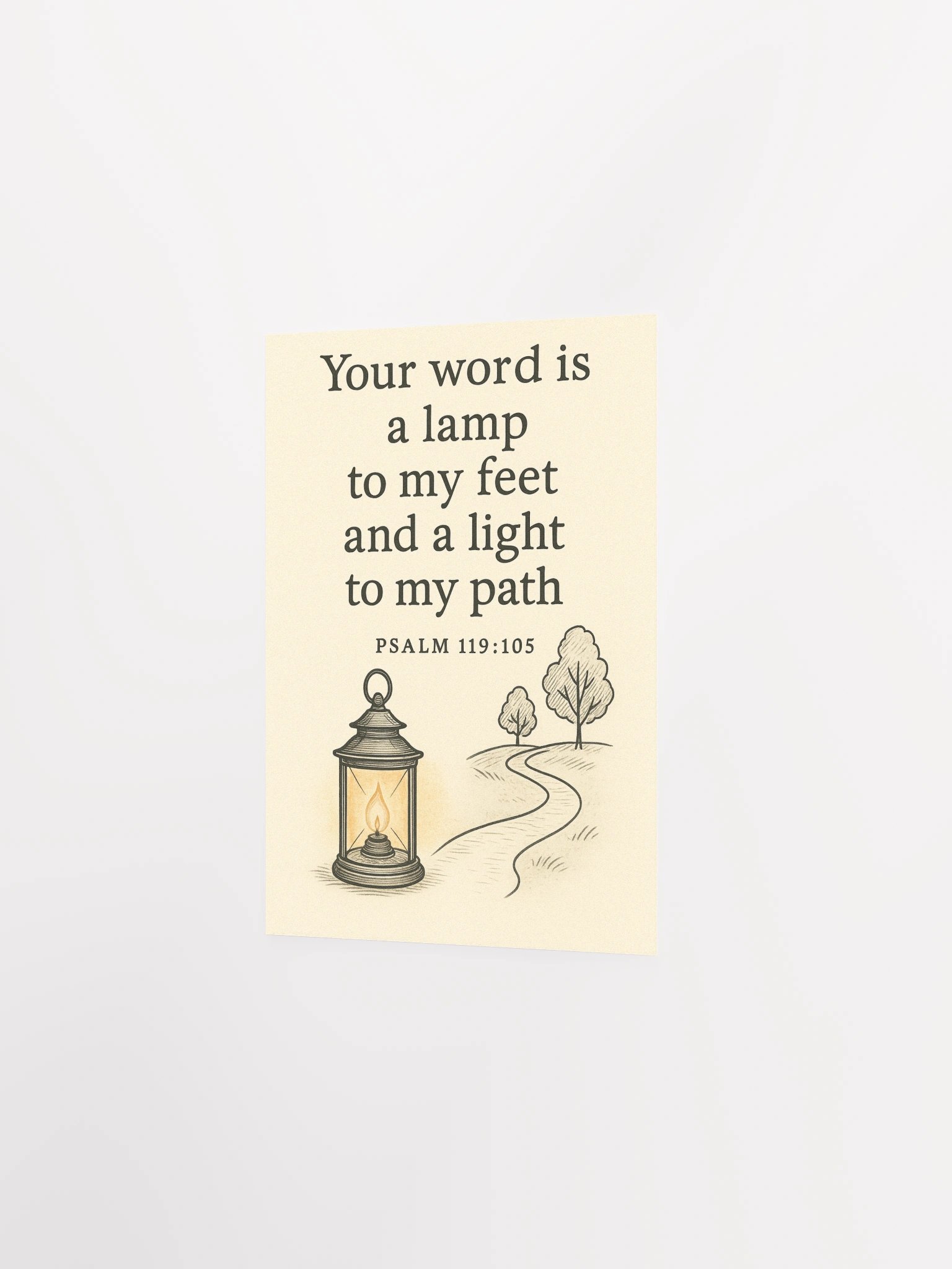 Psalm 119:105 Christian Poster – Your Word Is a Lamp to My Feet and a Light to My Path Wall Art product image (2)