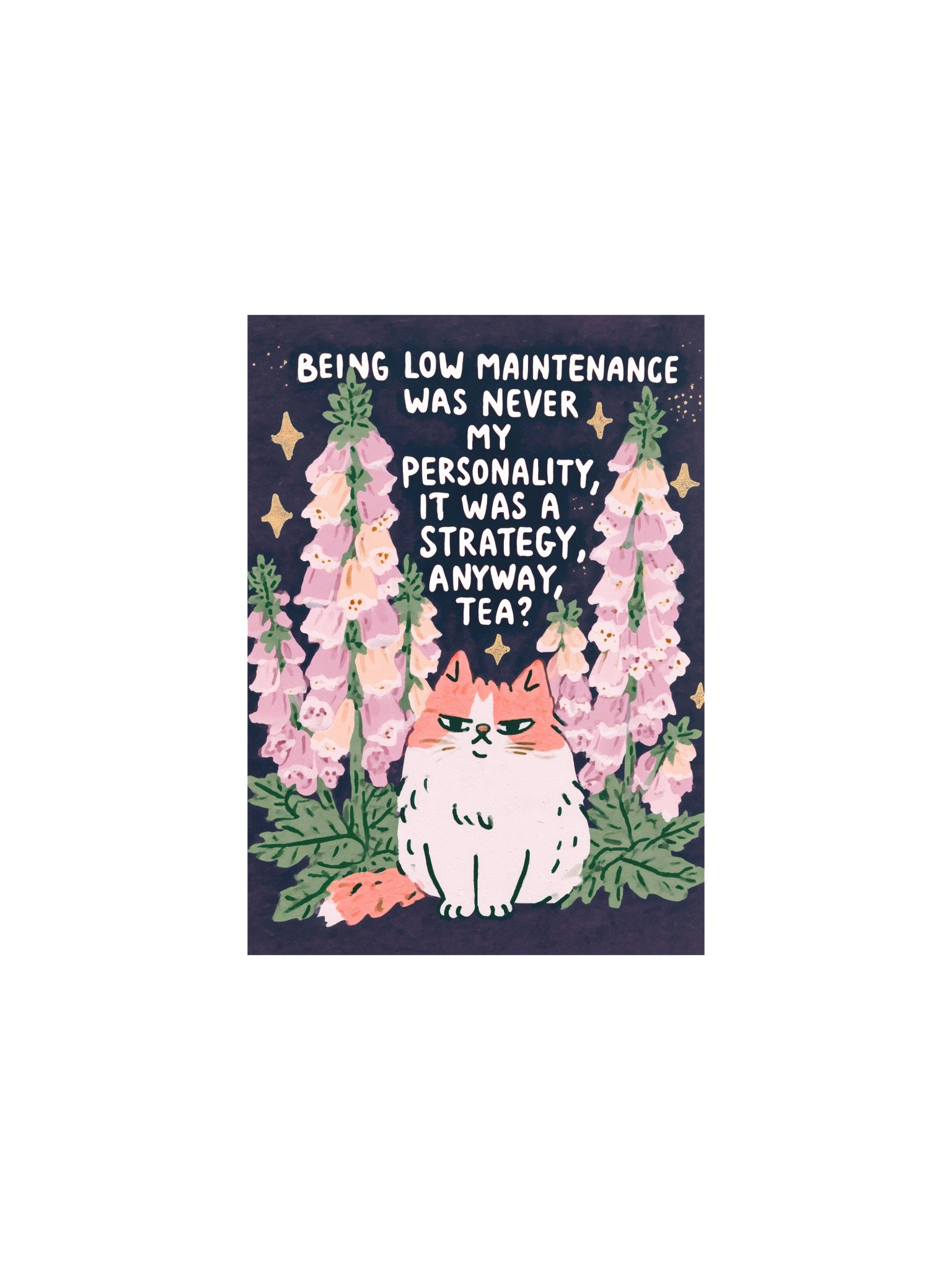 Low-Maintenance Tea Cat Poster product image (3)