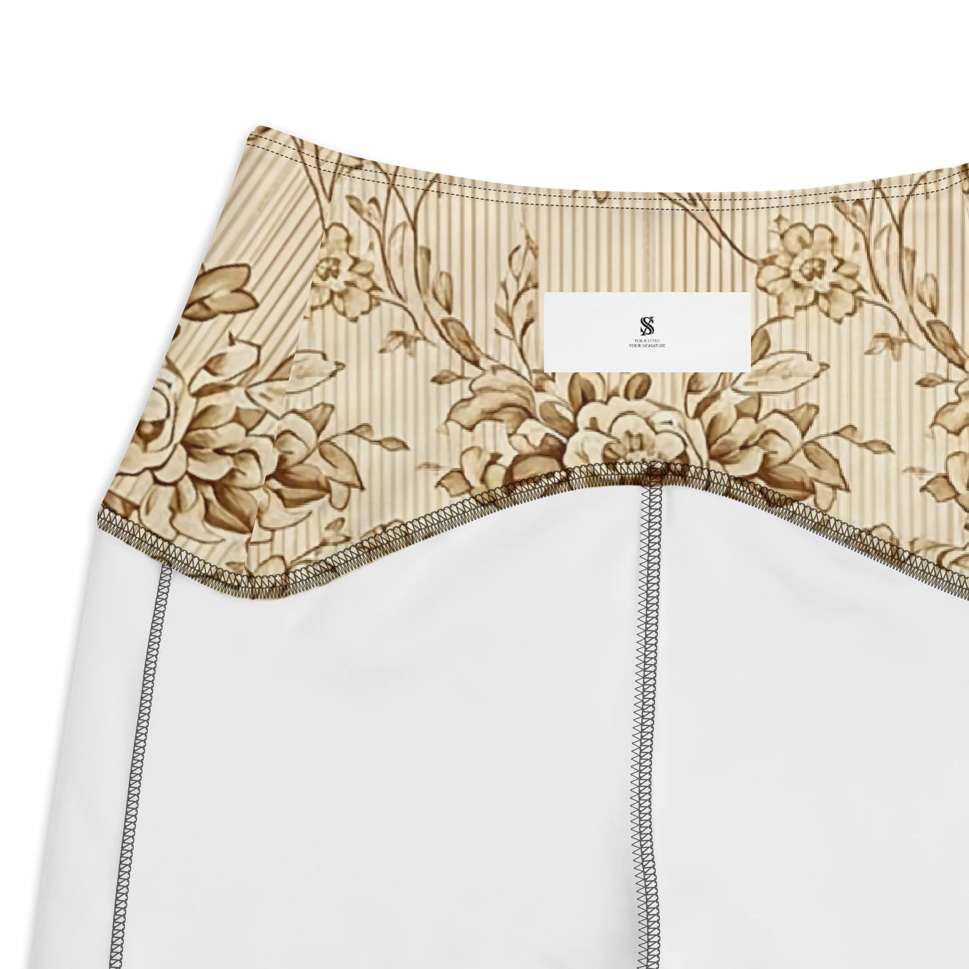 Beige Floral All-Over Print Pocket Leggings product image (3)