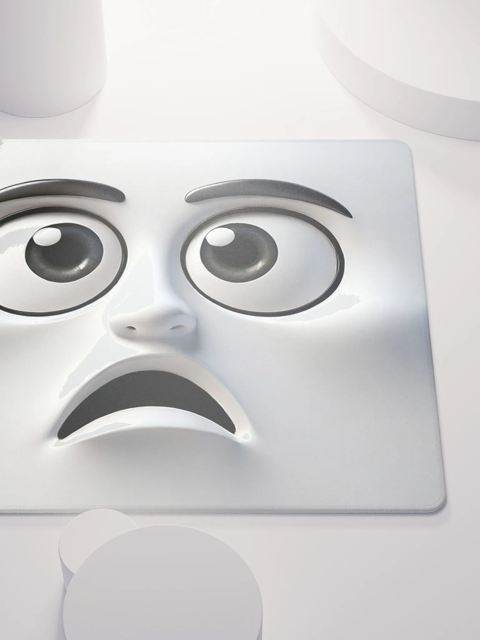 Whimsical Surprise Face Premium Mouse Pad: Infuse Your Workspace with Fun! product image (5)