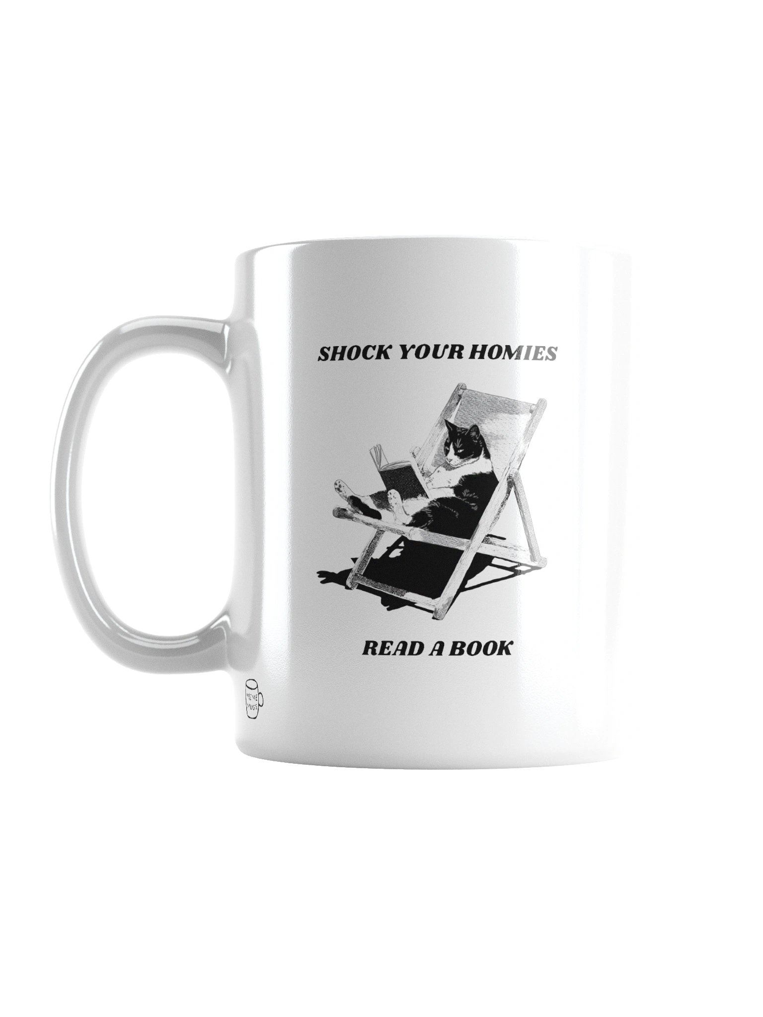 Shock Your Homies Read A Book Mug – Funny Sarcastic Reading Meme Coffee Mug | 11oz Book Lover Gift product image (1)