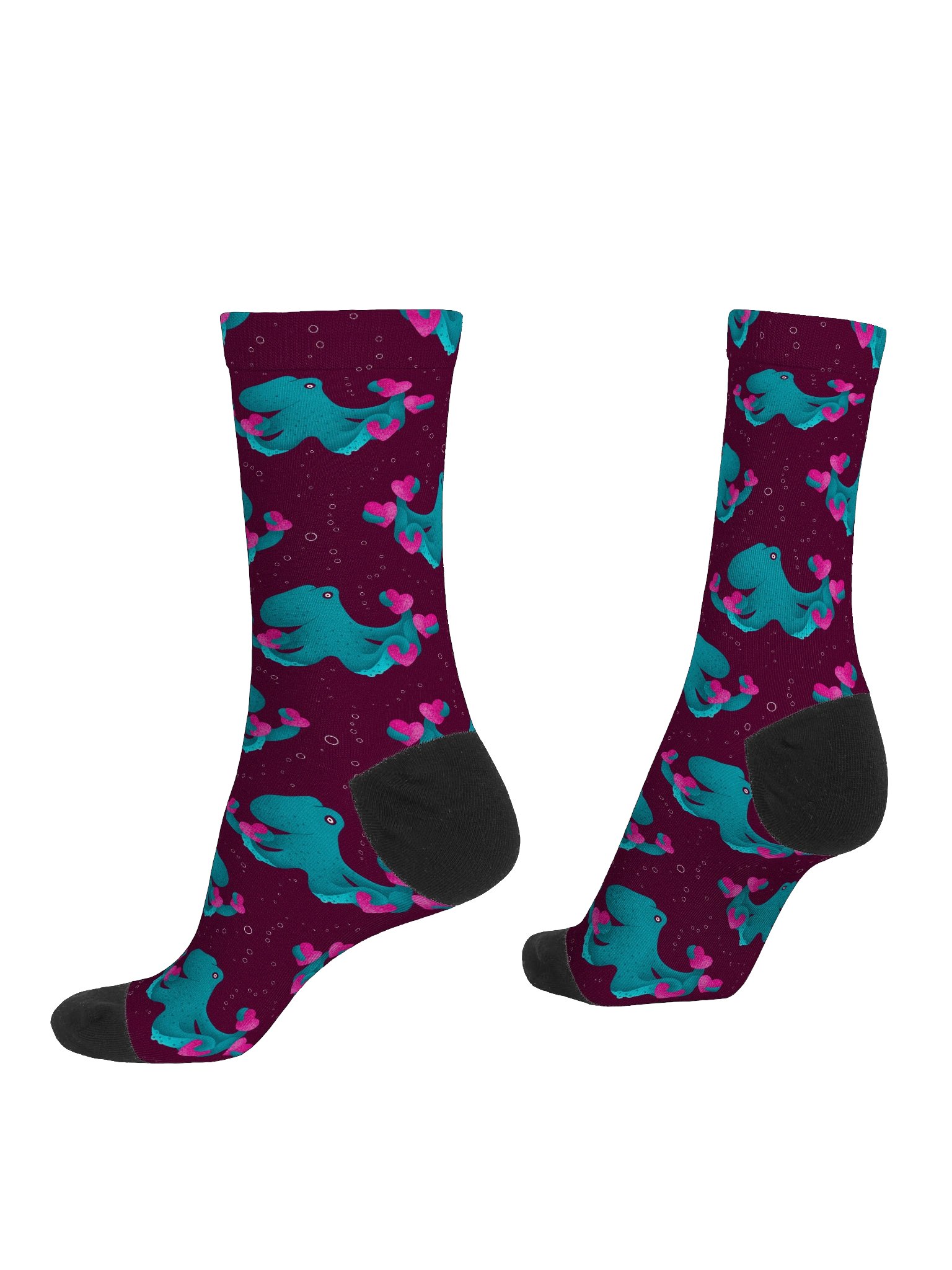 Octopus and Hearts Premium Sustainable Crew Socks product image (4)