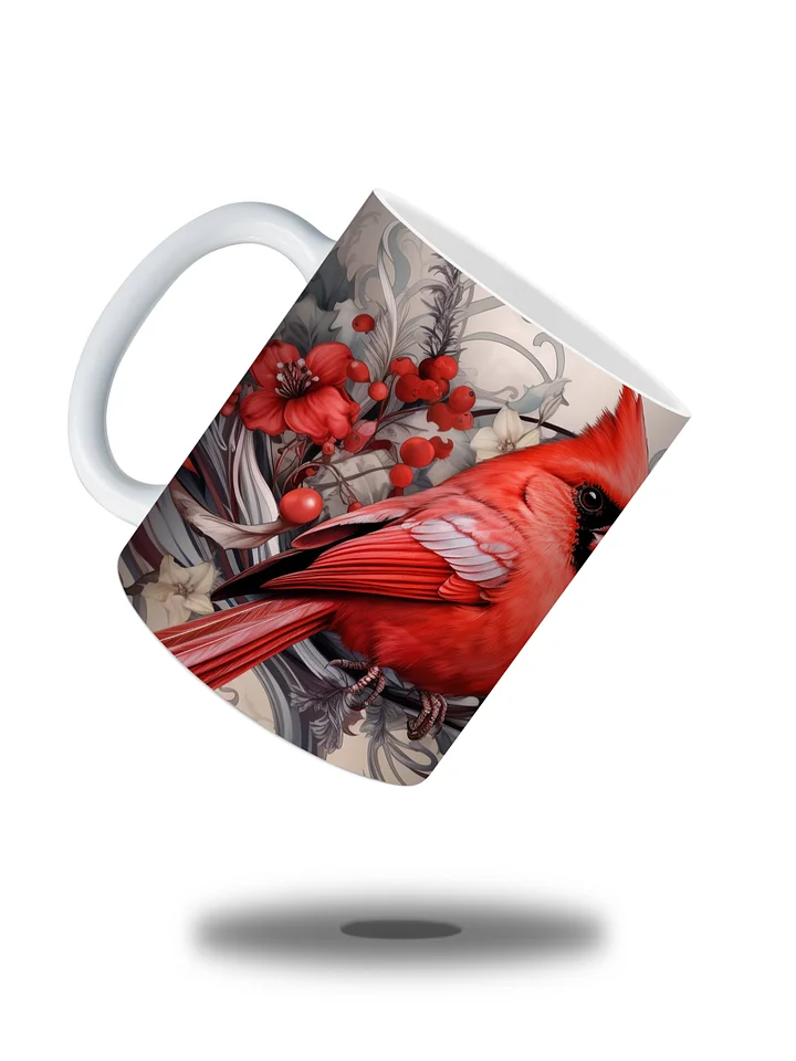 Red Cardinal 11oz Coffee Mug – Elegant Floral and Bird Design Ceramic Cup – Perfect for Nature Lovers and Holiday Gifts product image (1)
