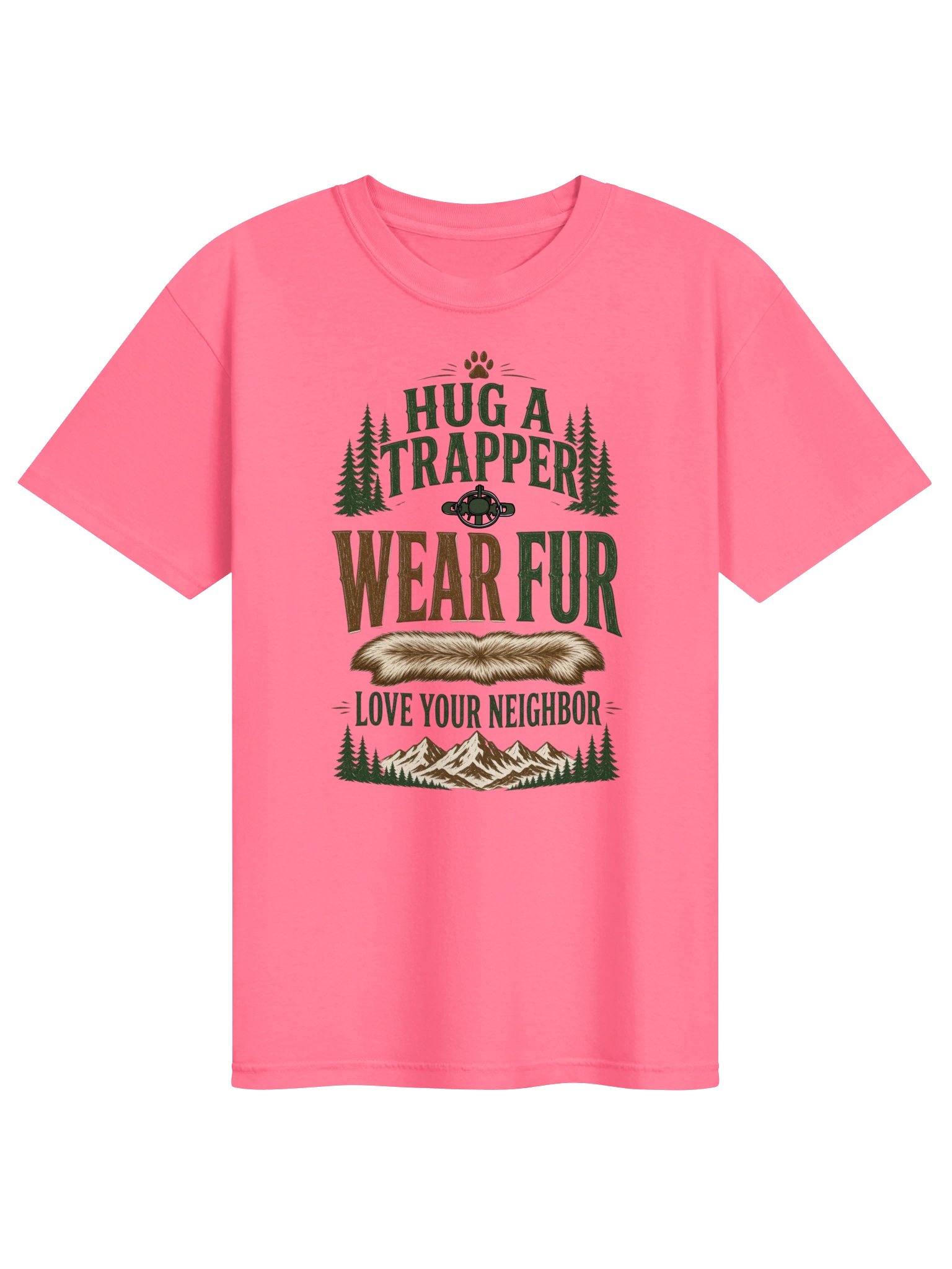 Hug a Trapper T-Shirt (Pink) product image (1)