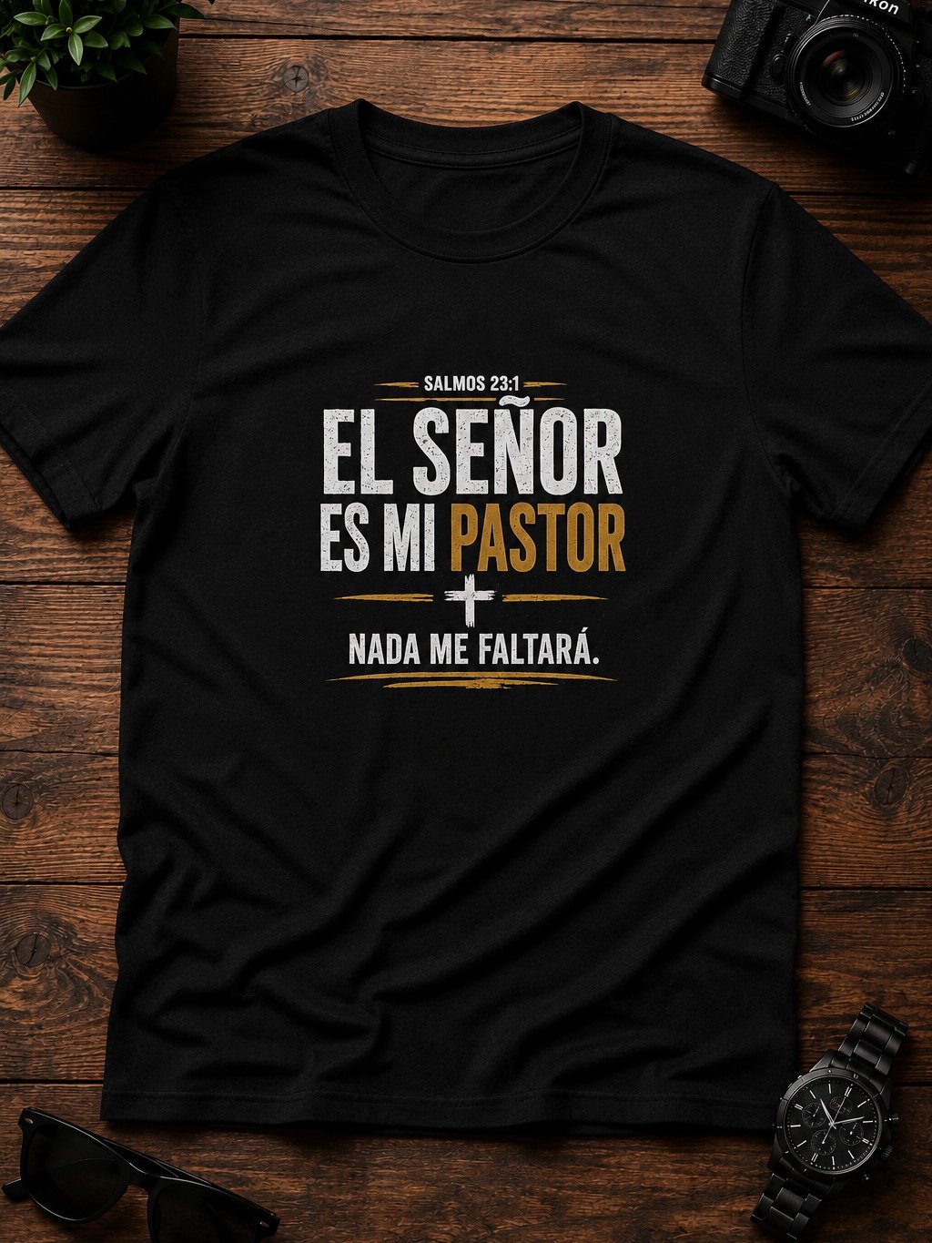El Señor Es Mi Pastor – Salmos 23:1 Camiseta Cristiana para Hombre | Fe, Esperanza y Protección product image (3)