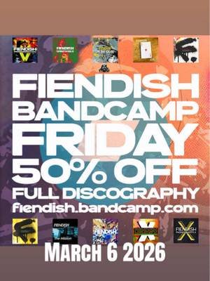 Bandcamp Friday 6th March 2026, the full FIENDISH discography is 50% off! 72 Lo-fi, Hip-hop, Electronic jams spanning 25 years (2000 - 2025) Almost 4 hours of FIENDISH music for £21 / $29 / €24! fiendish.bandcamp.com   @WAXPLANT RECORDS  #FIENDISH #bandcamp #music #hiphopmusic #waxplantrecords 🪴🎶 