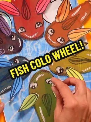 It's a 3rd grade fish color wheel using some recycled materials!!! How cute is this? Comment below and I will DM you the link to the lesson plan. #artteacher #teacher #arteducation 