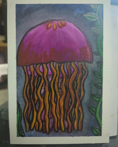 #gouache #paint #art #jellyfish