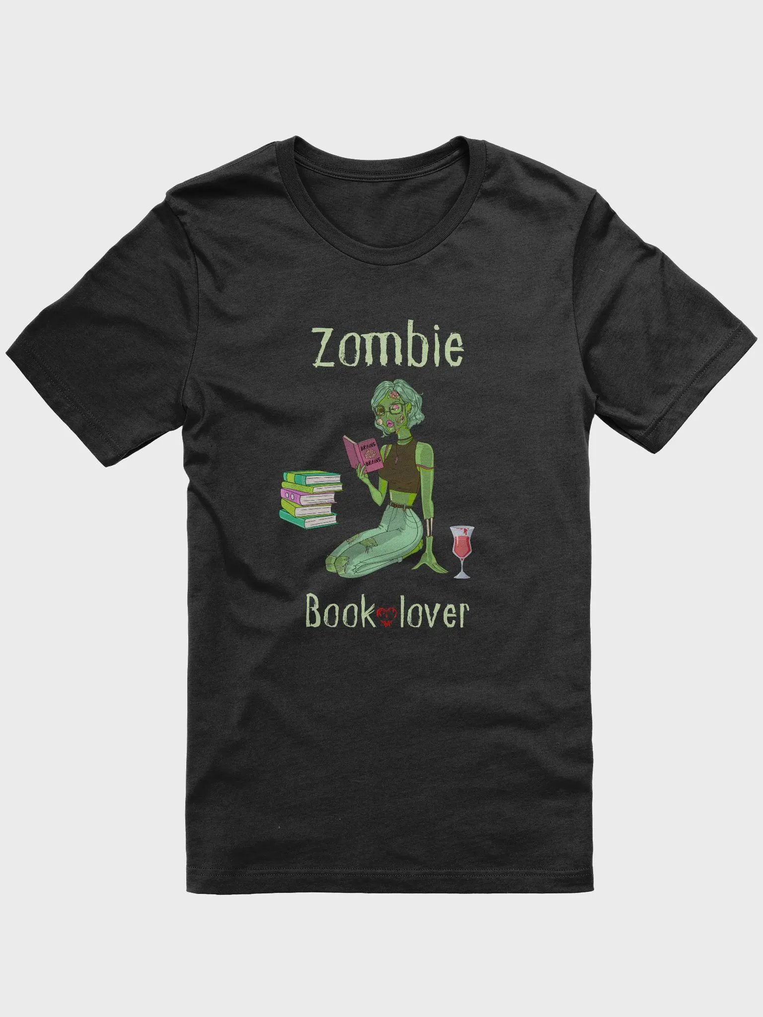 Zombie Book Lover Black T-shirt product image (1)