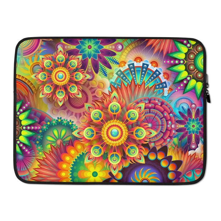 Symmetric Blooms 13 & 15 Inch Laptop Sleeve - Elegant Floral Protection for Your Laptop product image (2)