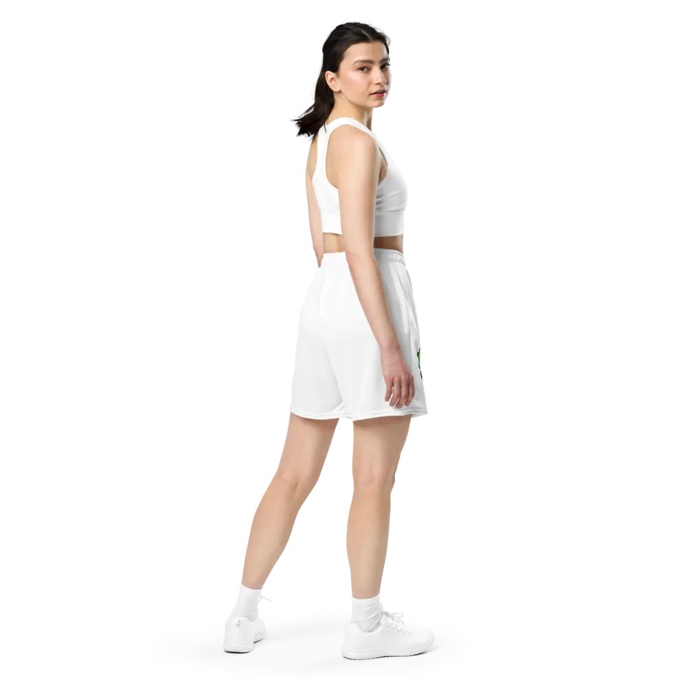 Sleeping Chloe • All-Over Print Recycled Unisex Mesh Shorts (White) product image (3)