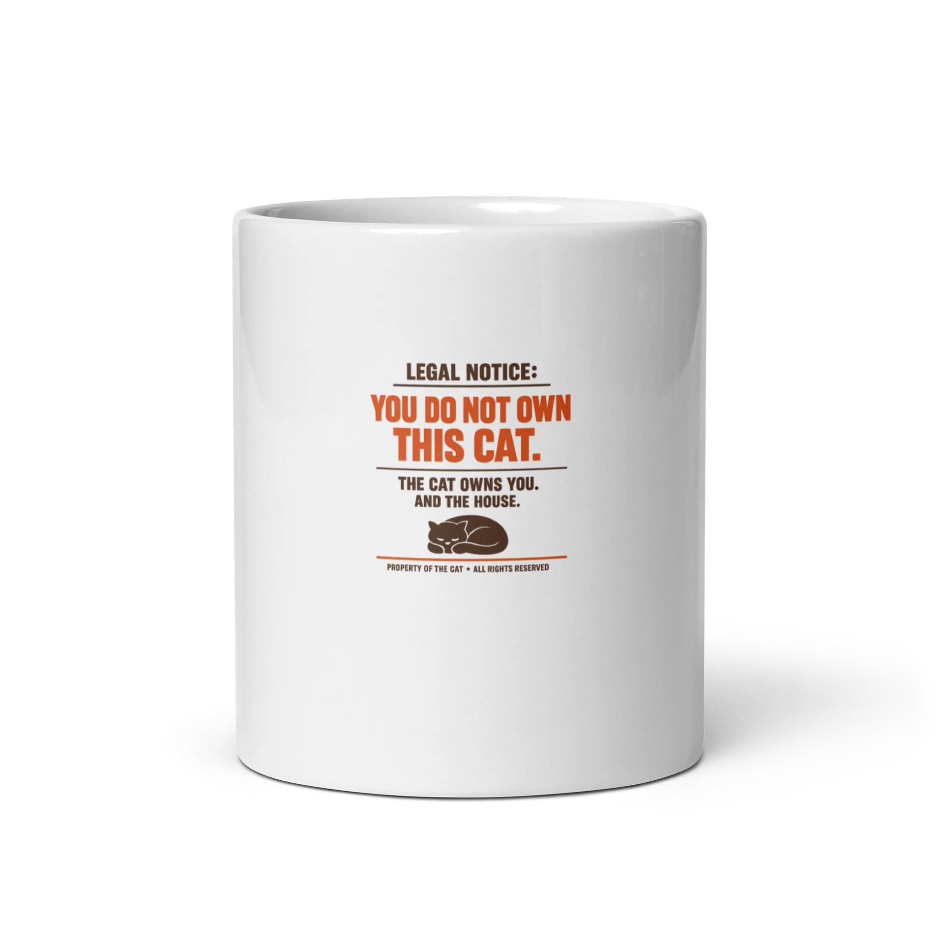Funny Cat Mug: Legal Notice You Do Not Own This Cat, Cat Owner Coffee Mug, Cat Lover Gift product image (5)