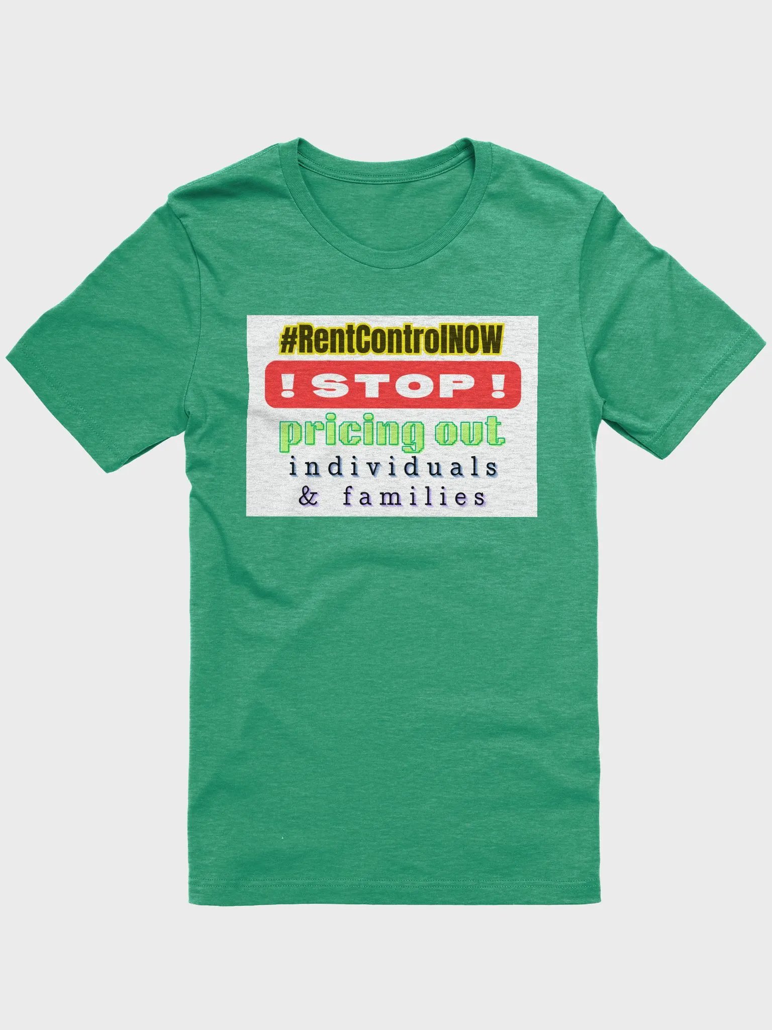 #RentControlNow - tee - bc3001 - heathers product image (1)