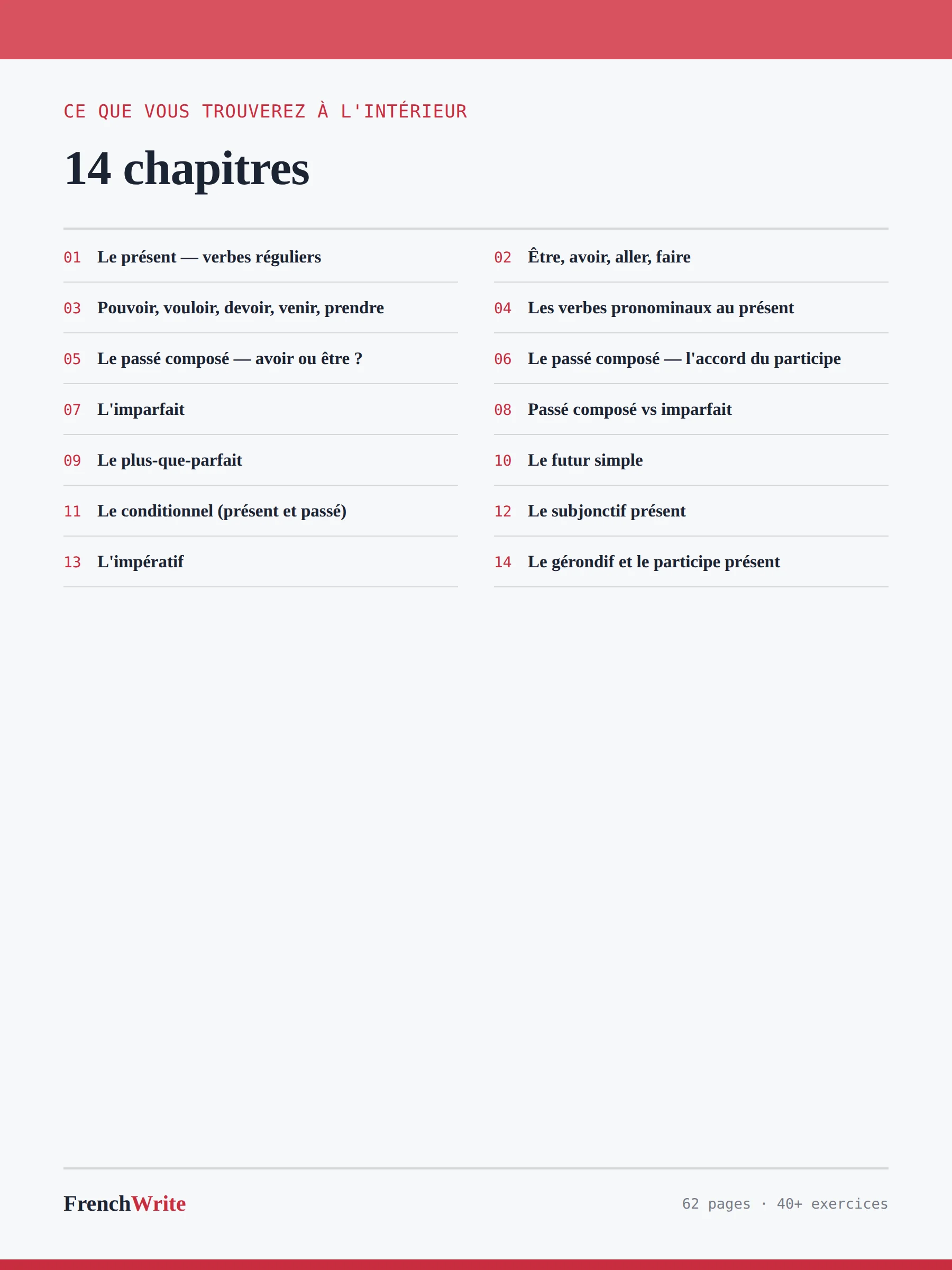 Cahier de conjugaison française — PDF (A1–B2) product image (4)