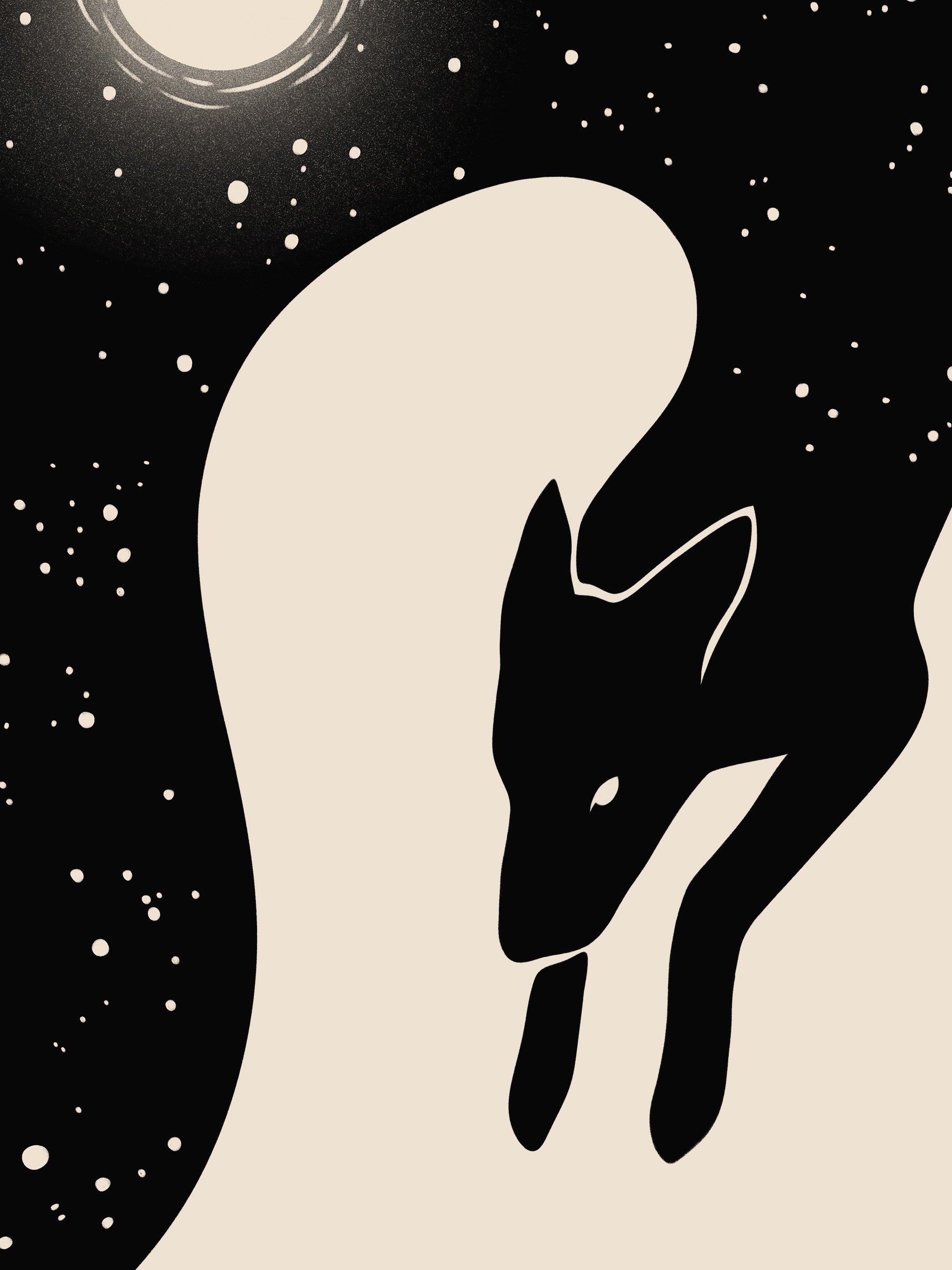 Black Wolf Sköll Devours the Sun Art Print product image (2)