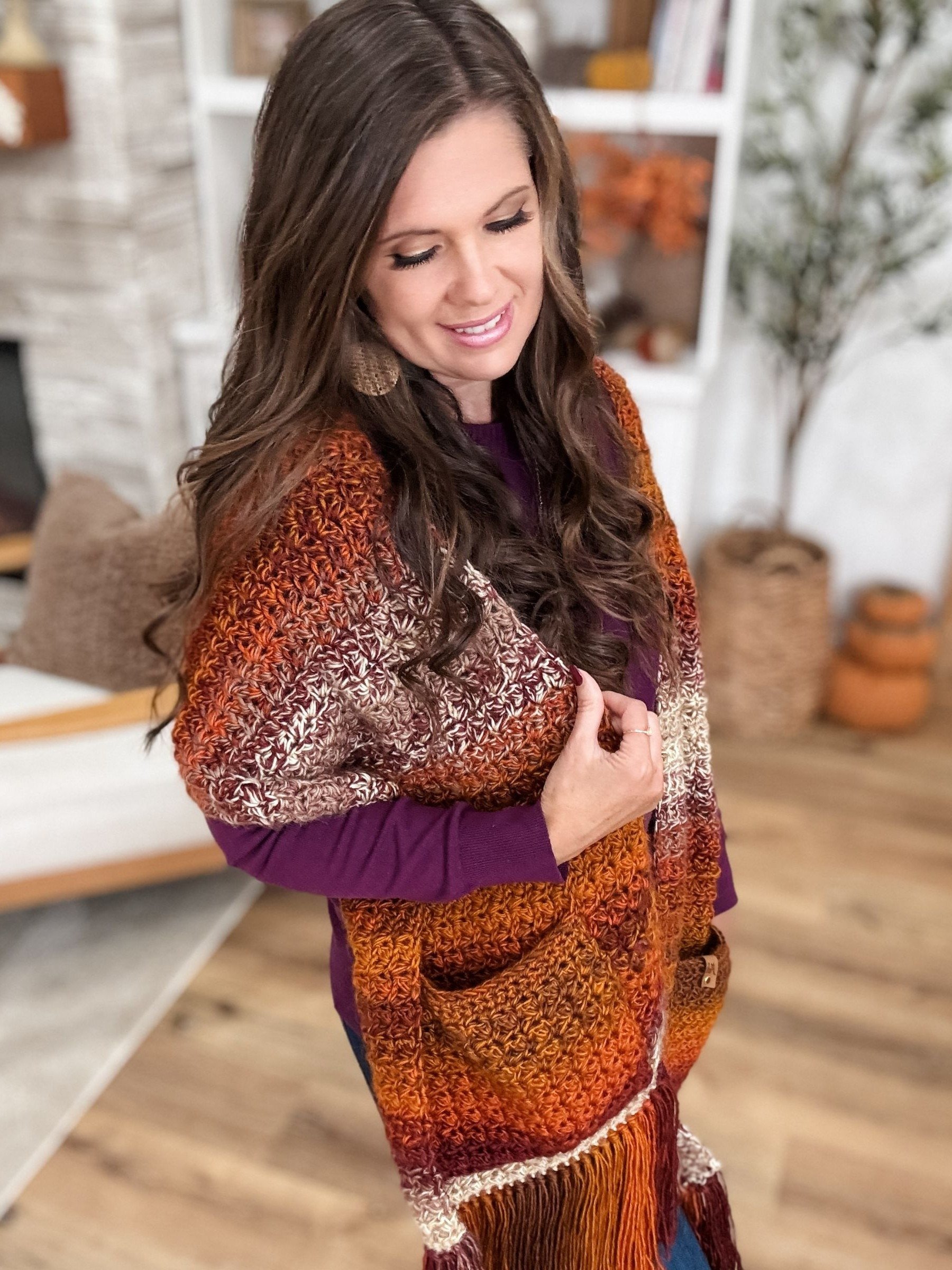 Chunky Suzette Pocket Shawl Crochet Pattern product image (5)