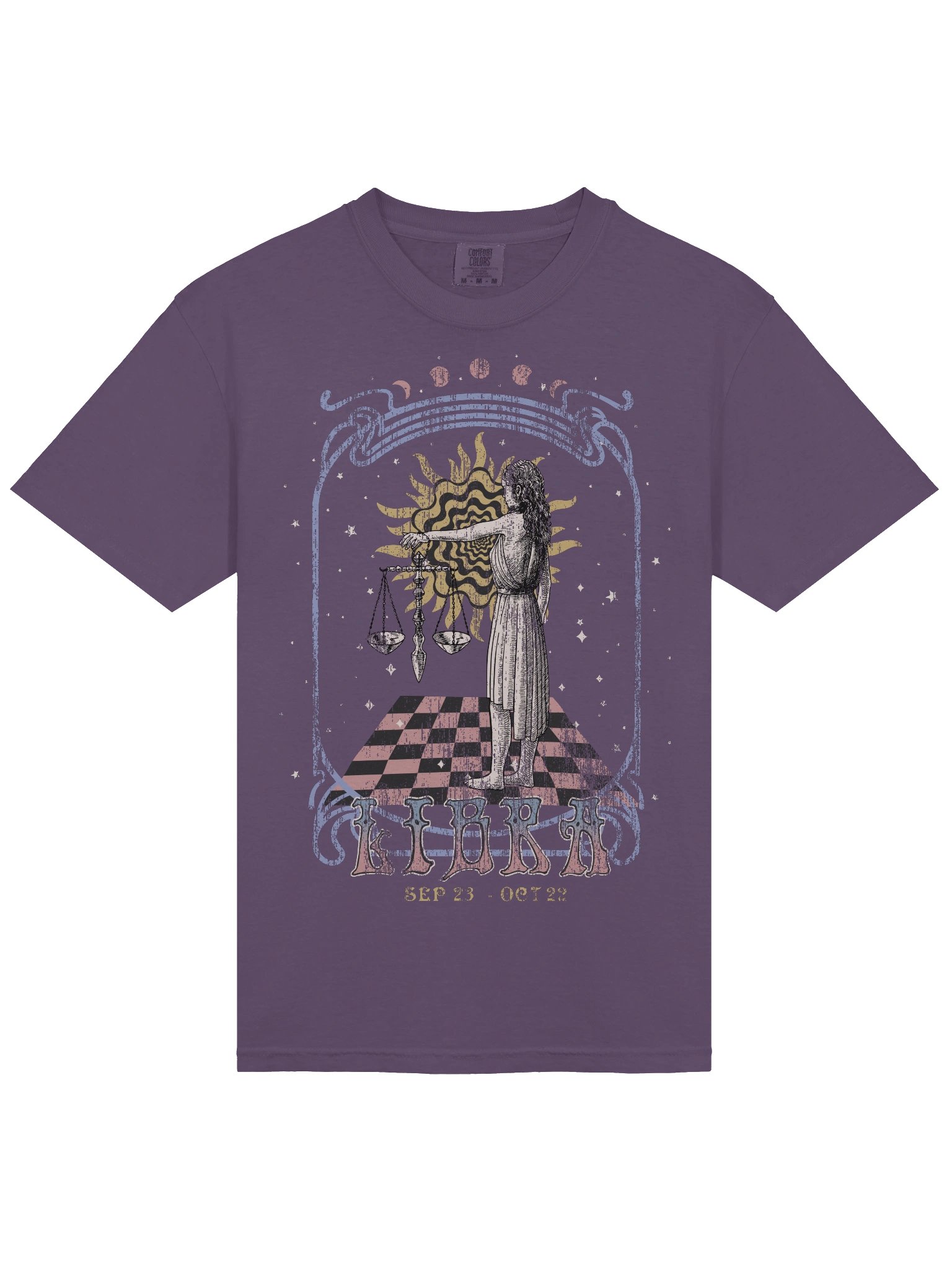 Libra Zodiac Shirt – Vintage Scales Astrology Graphic Tee (September 23 – October 22) product image (35)