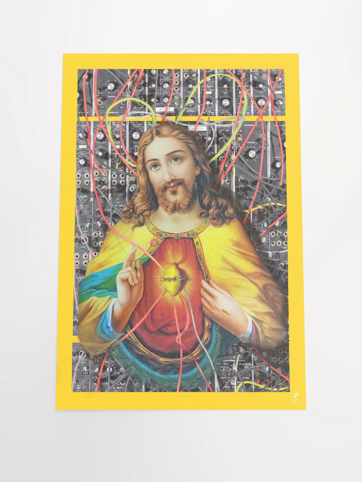 Jesus Christ Sacred MOOg by Frank Fonik , Techno EDM Matte Paper Poster product image (1)