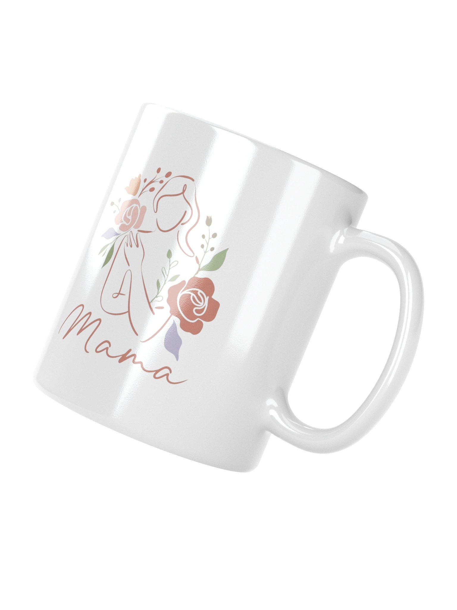 Elegant Floral Mom Line Art Coffee Mug product image (12)