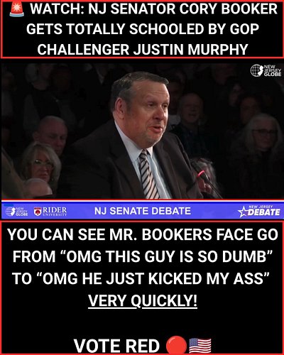 😂 AMAZING - NJ Senator Cory Booker got SHOOK at his debate when The GOP Challenger Justin Murphy totally SCHOOLS him on Iran....