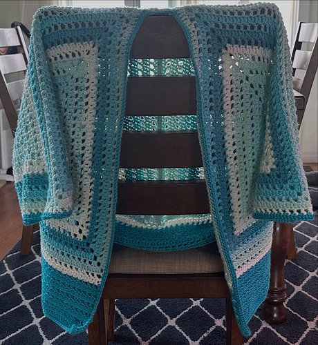 I’ve made my first Hexagon Cardigan - the Nocturne Hexagon Cardigan was designed by Szydelkoperz and it’s on Etsy - next time...