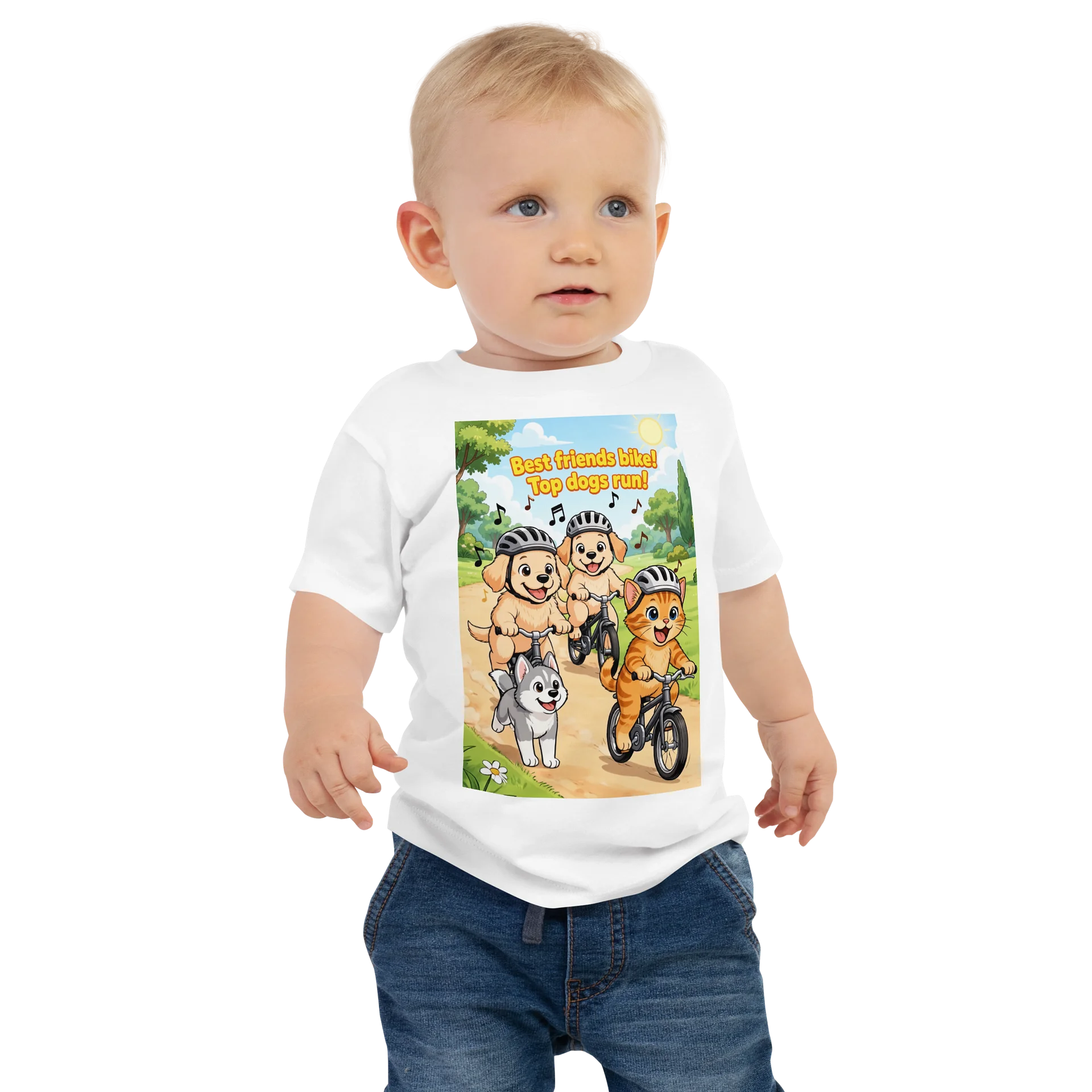 Kitten & Puppy Baby Biking T-shirt product image (1)
