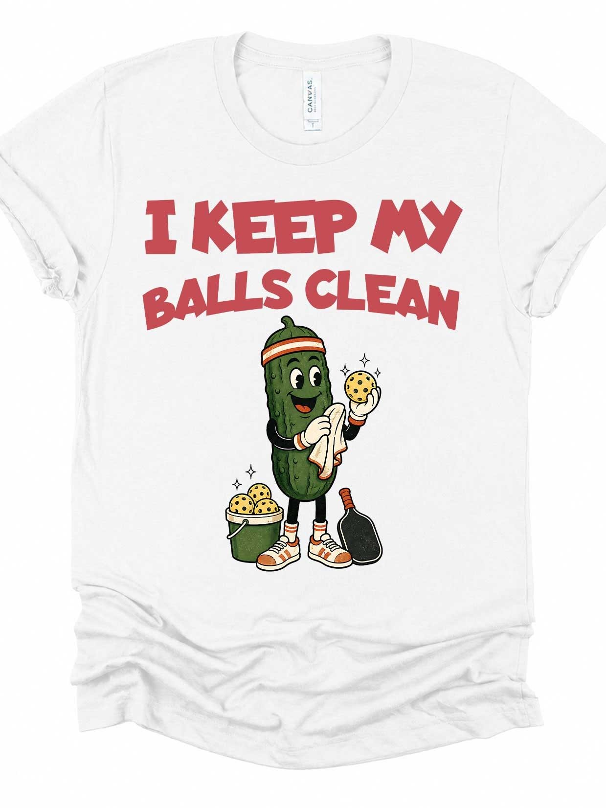 I Keep My Balls Clean Funny Pickleball T-Shirt product image (1)