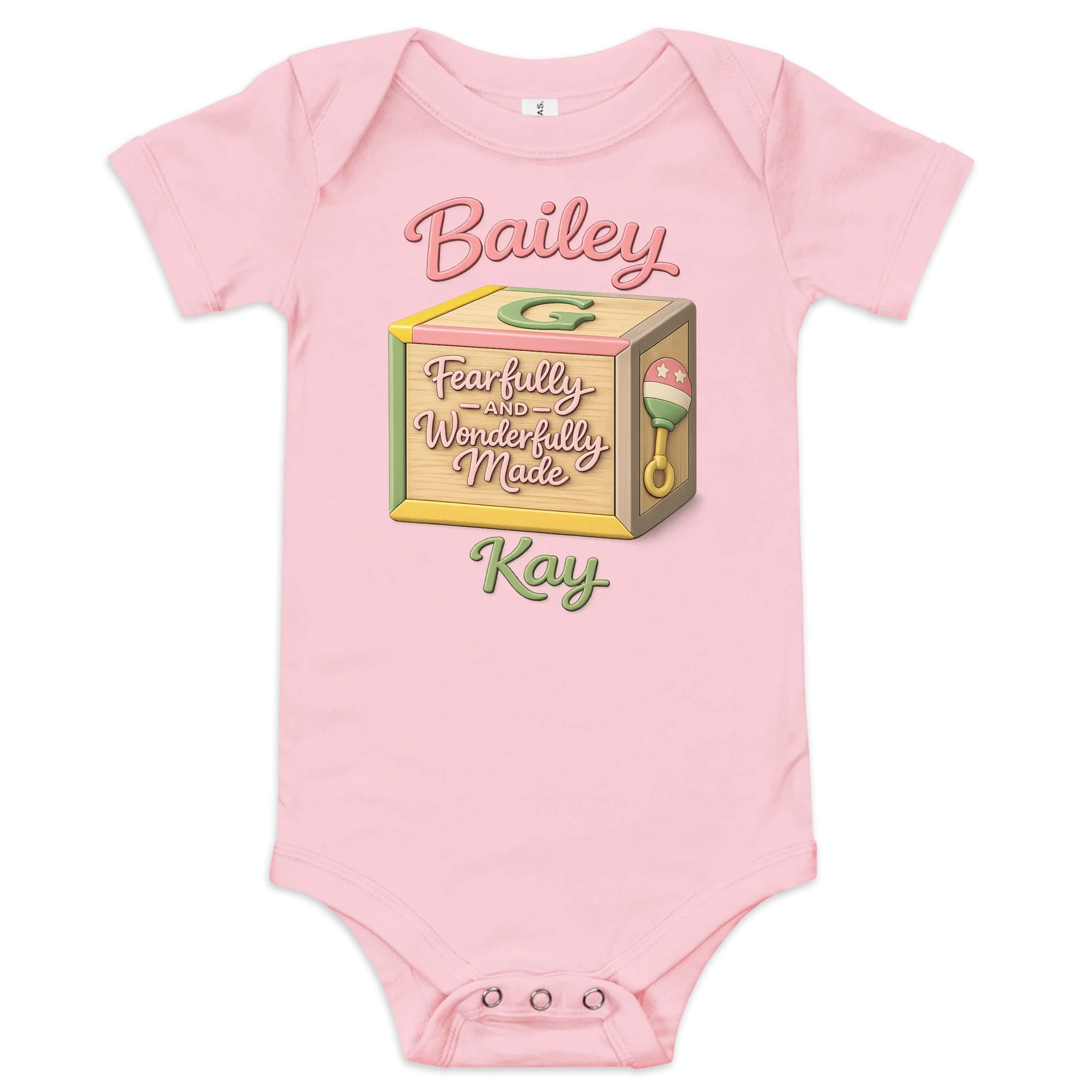 Fearfully and Wonderfully Made Personalized Baby Onesie product image (2)