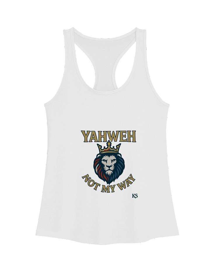 Kingslayer Women’s “YAHWEH – Not My Way” Faith Racerback Tan product image (1)