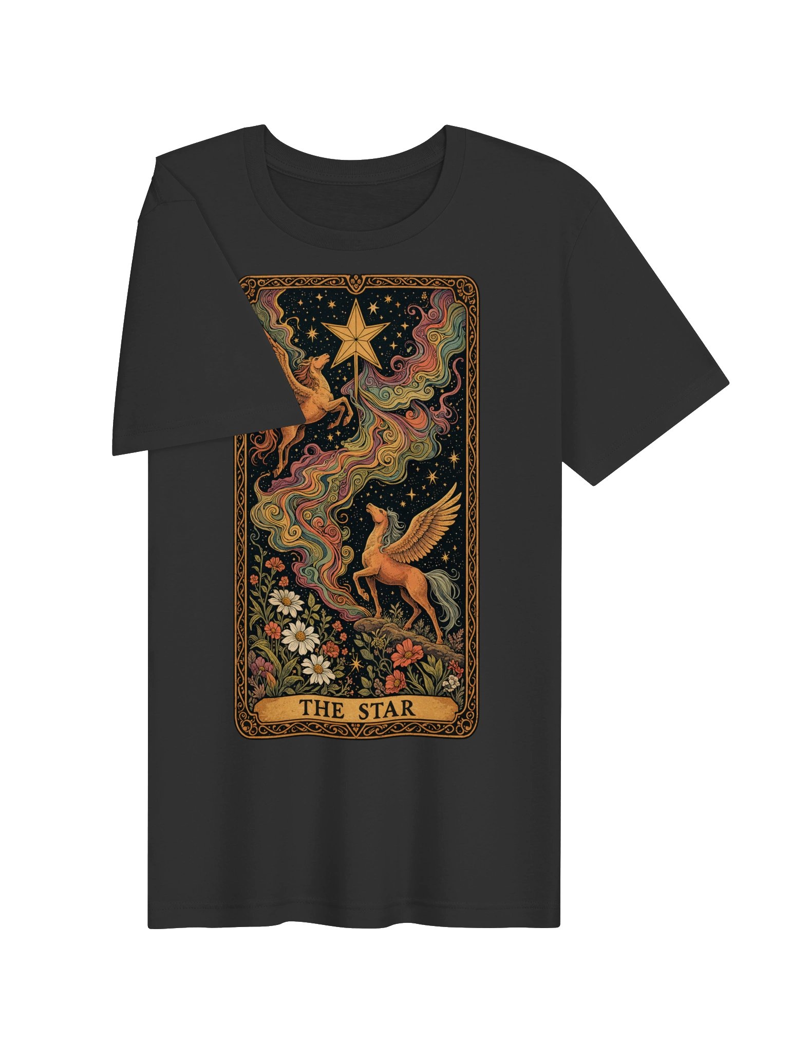 Star Card Tarot Shirt, Celestial Tee with Mystic Pegasus product image (4)
