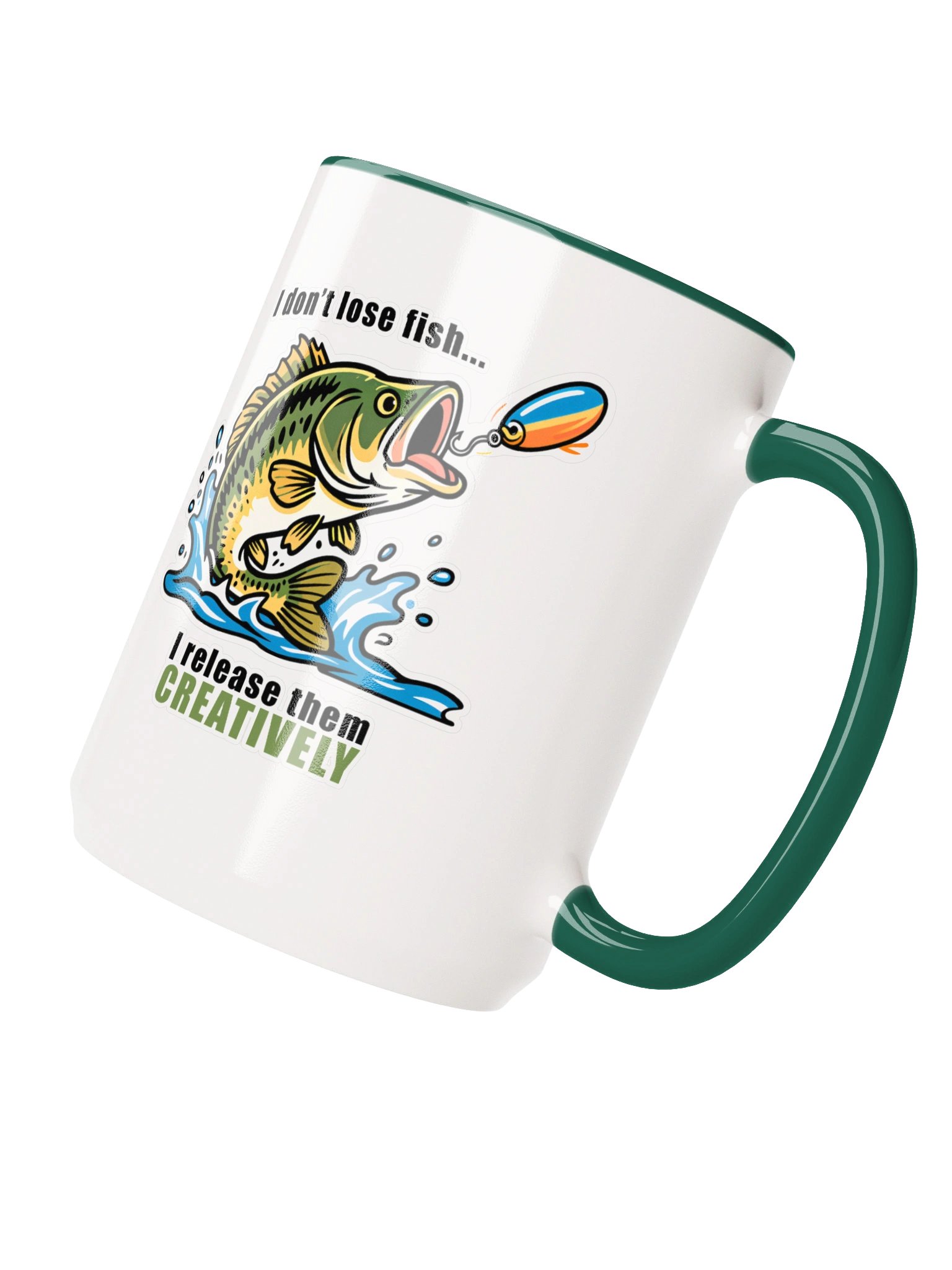 Ceramic 15 oz Mug: "I don't lose fish... I release them Creatively" product image (3)
