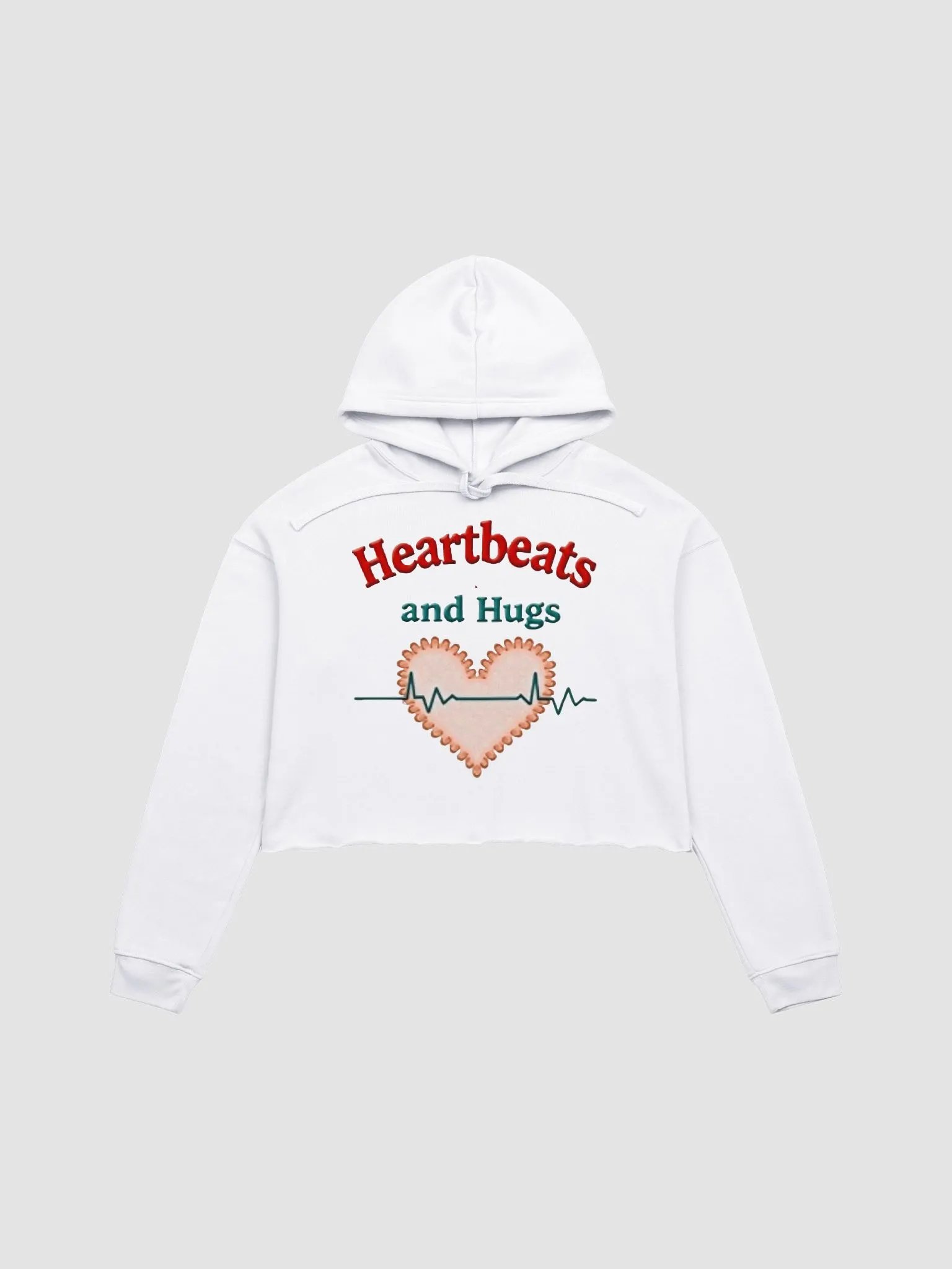 Heartbeats and Hugs Crop Hoodie product image (4)