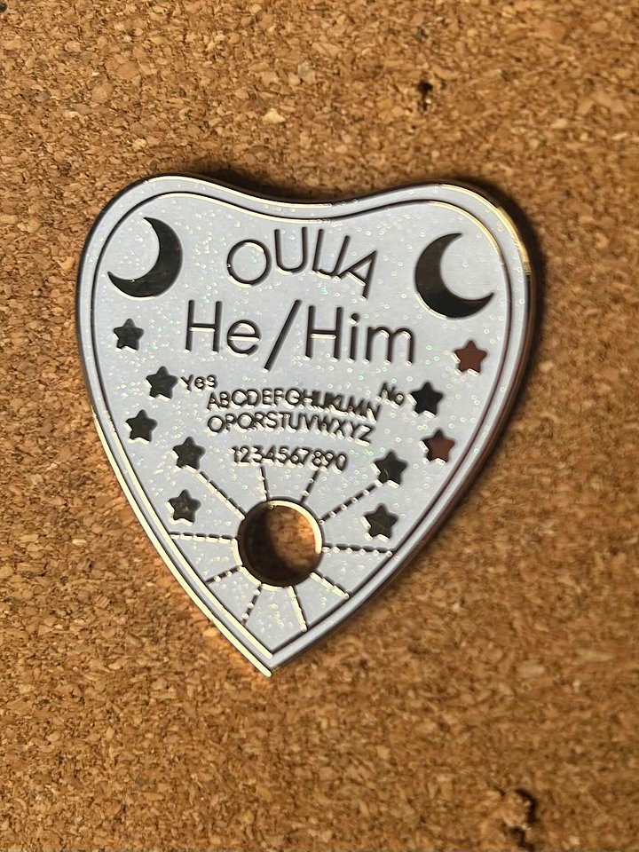 He/Him Ouija Pronoun Pin product image (1)