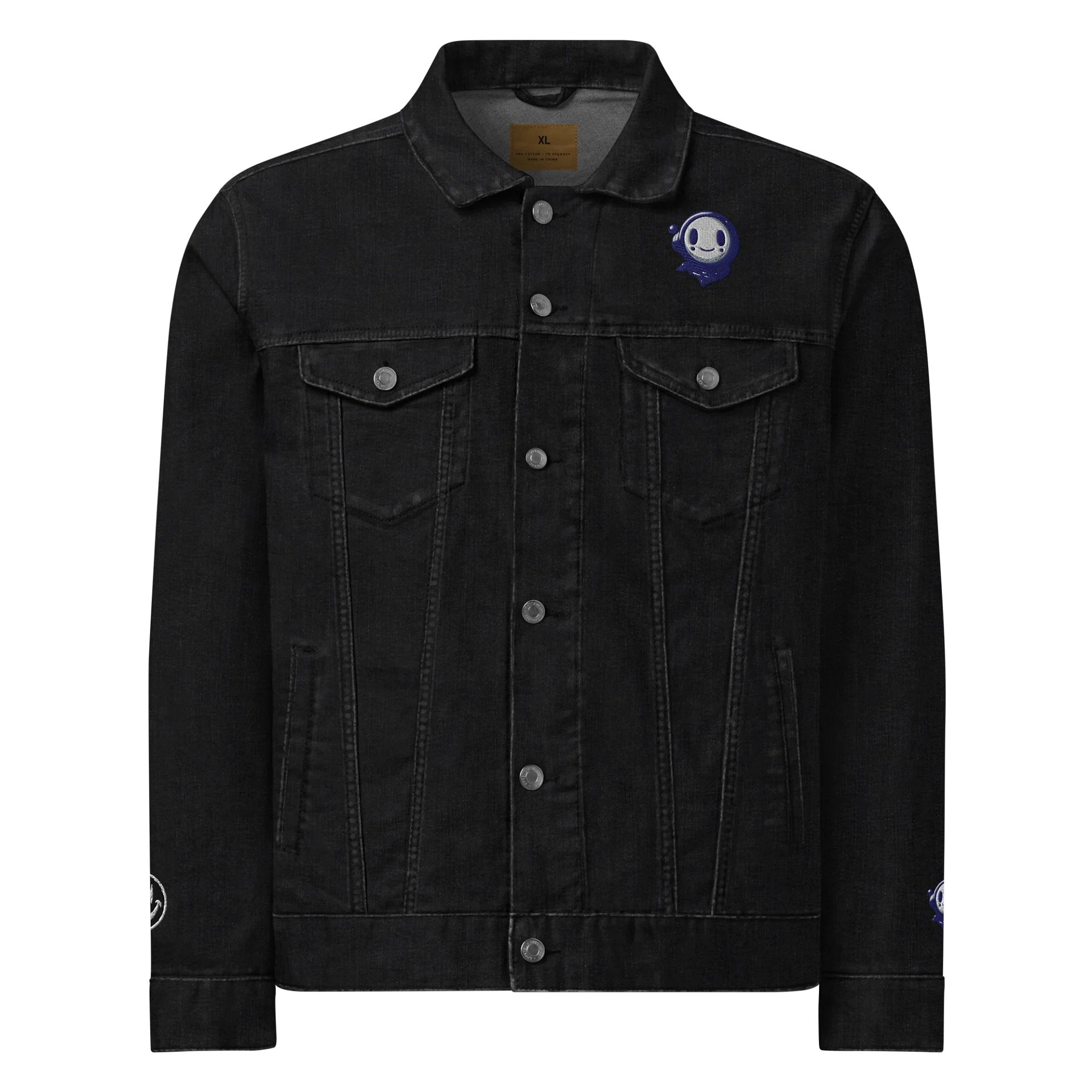 Cheerful Ghost Cartoon Denim Jacket product image (1)