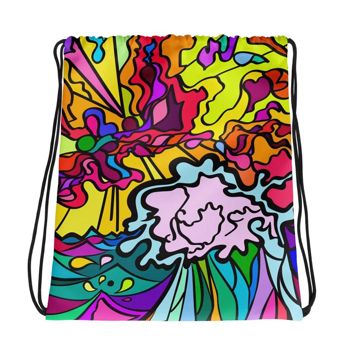 Vibrant Swirls All-Over Drawstring Bag – Wave at Sunset product image (1)