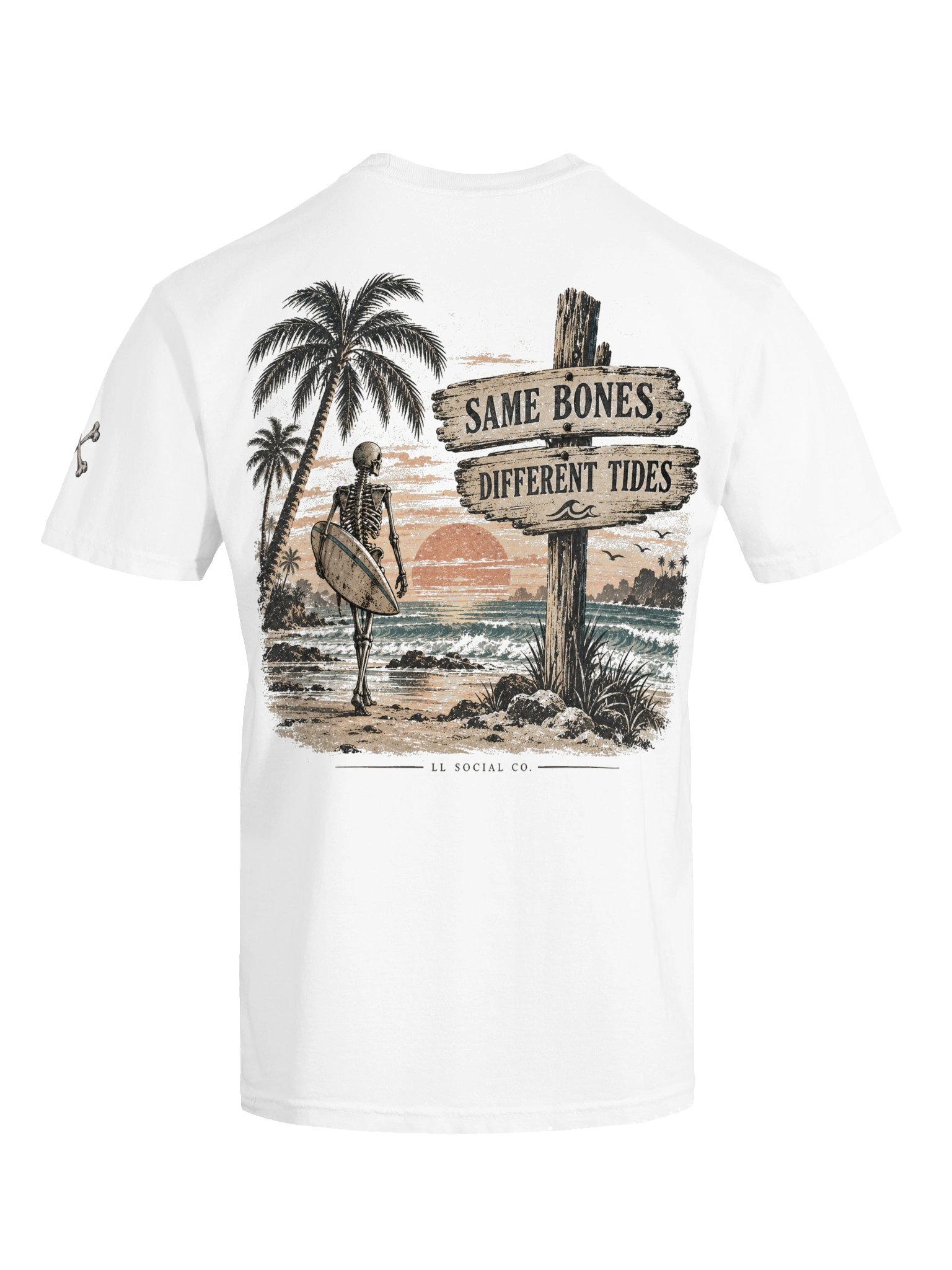 Same Bones Different Tides Comfort Colors Tee — Coastal Skellie Edit product image (7)