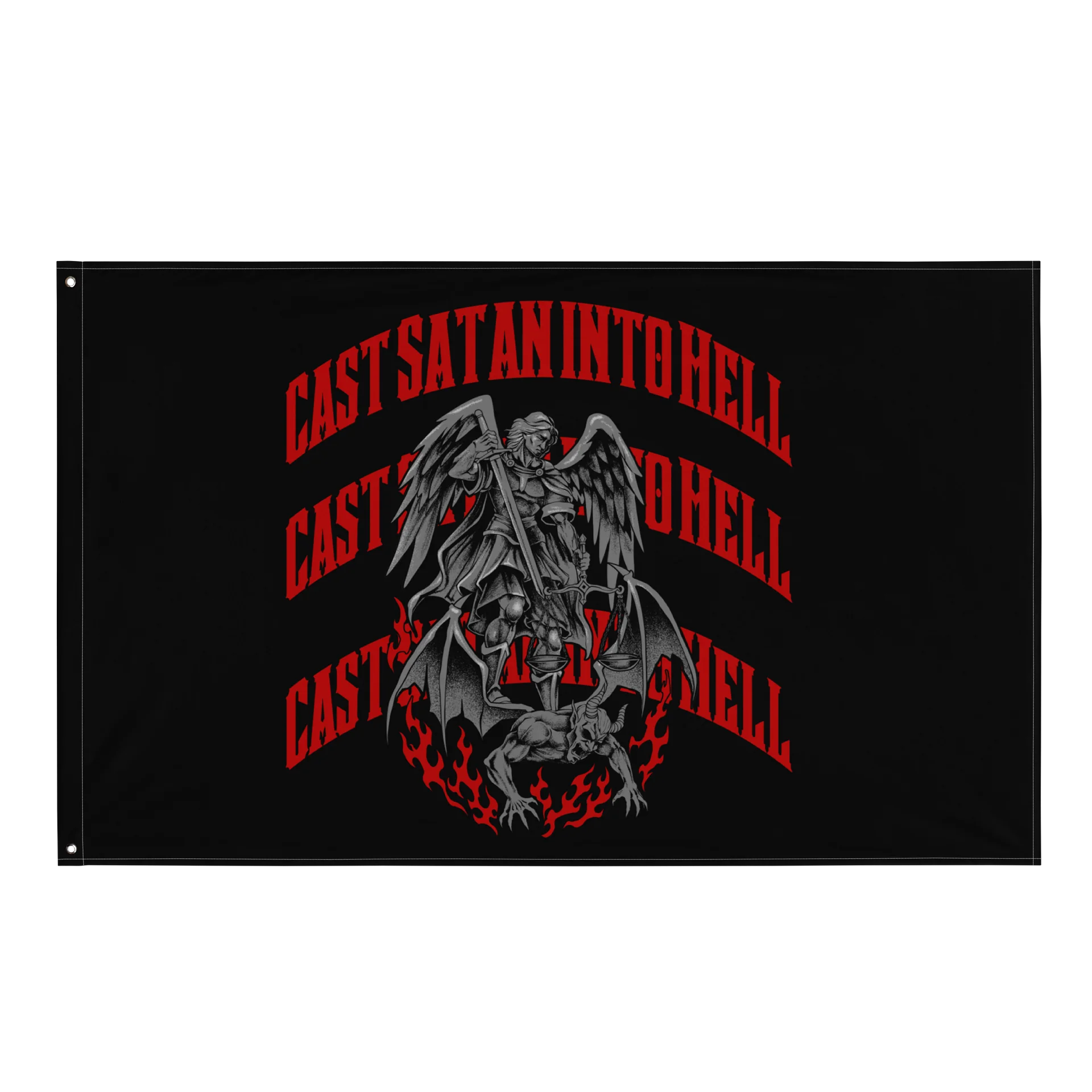 Cast Satan into Hell Metacore Saint Michael v2 flag product image (1)