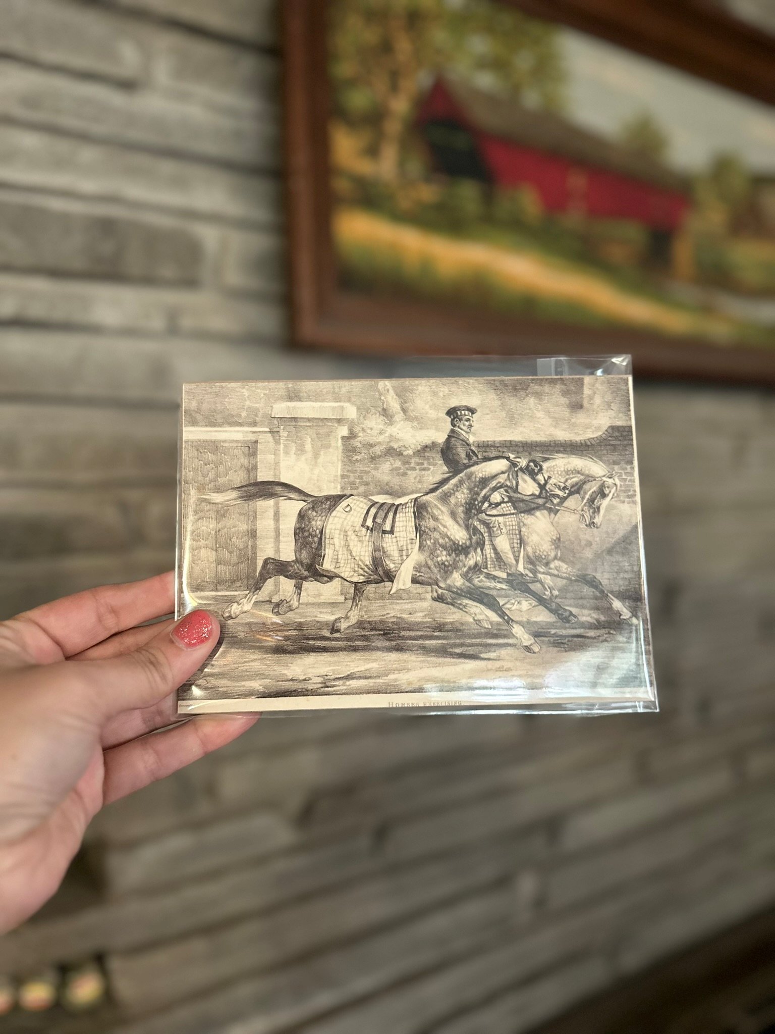 Theodore Gericault "Horses Exercising" Vintage Equestrian Giclee Fine Art Print | 5x7 | The Ribbon Room product image (1)