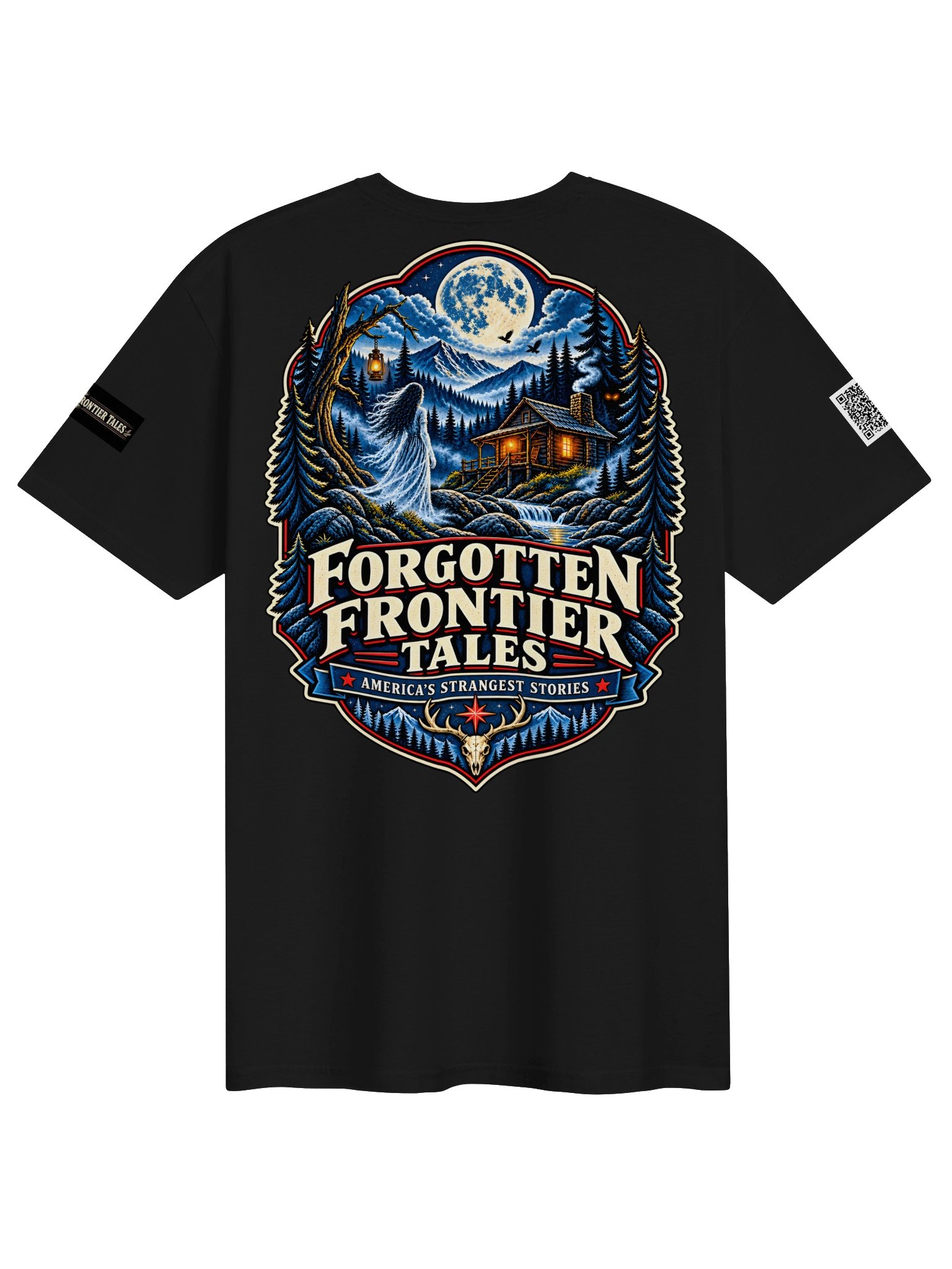 Forgotten Frontier Tales — Cabin of Whispers Haunted Tee product image (2)
