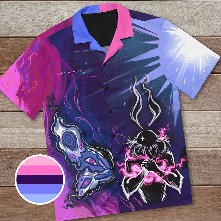 Omnisexual Subtle Pride Mothman Button Up Shirt product image (1)