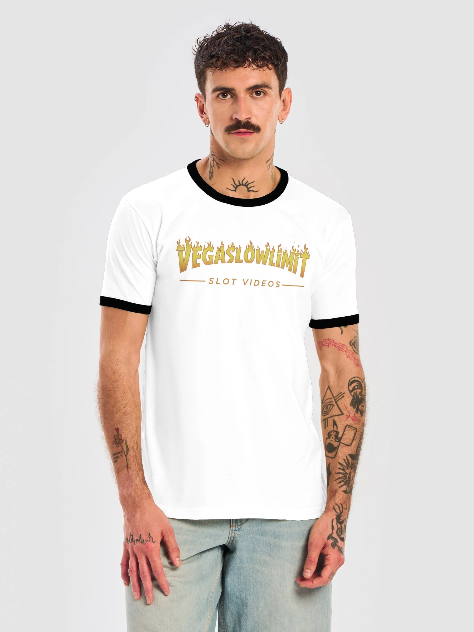 Flaming Vegas Ringer Tee product image (5)