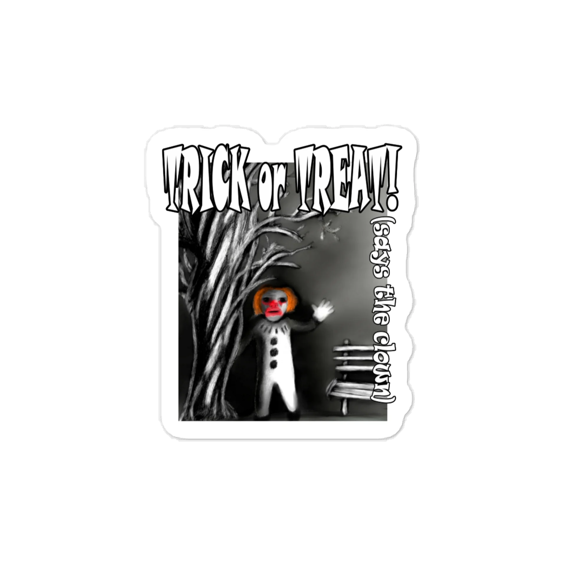 Clown "Trick or Treat" Kiss-Cut Vinyl Decals product image (1)