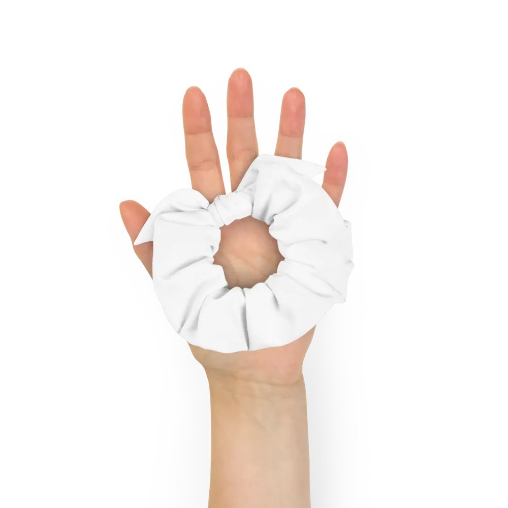 Zenith White Print Scrunchie - Eco-Friendly All-Over Design product image (9)