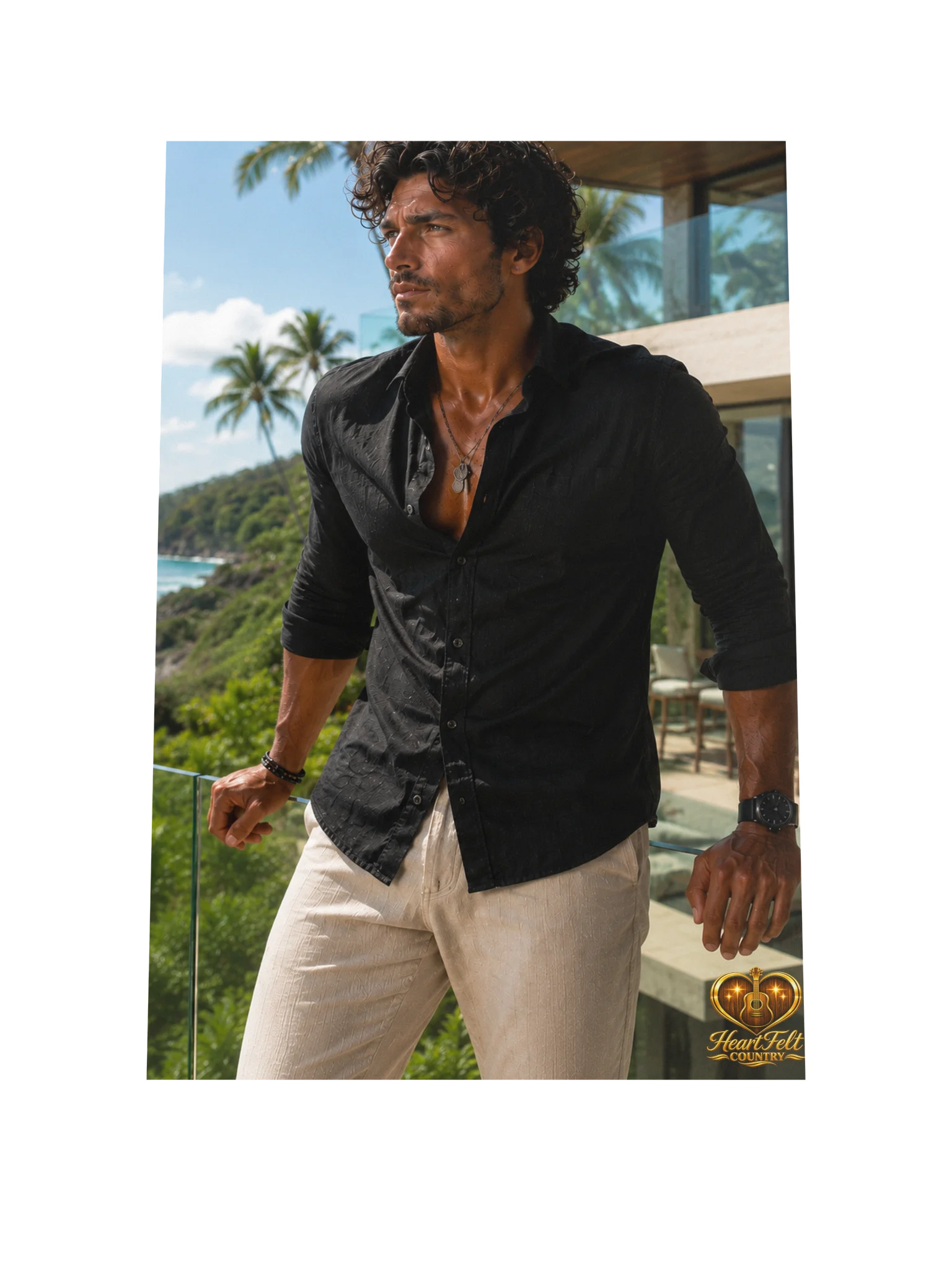 Heartfelt Country Tropical Balcony Poster