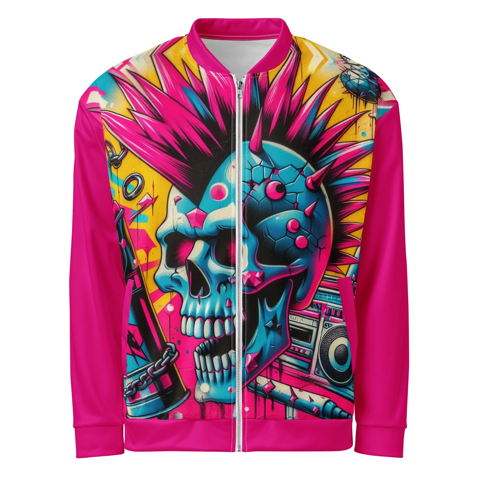Rebellious Radiance All-Over Print Bomber Jacket product image (1)