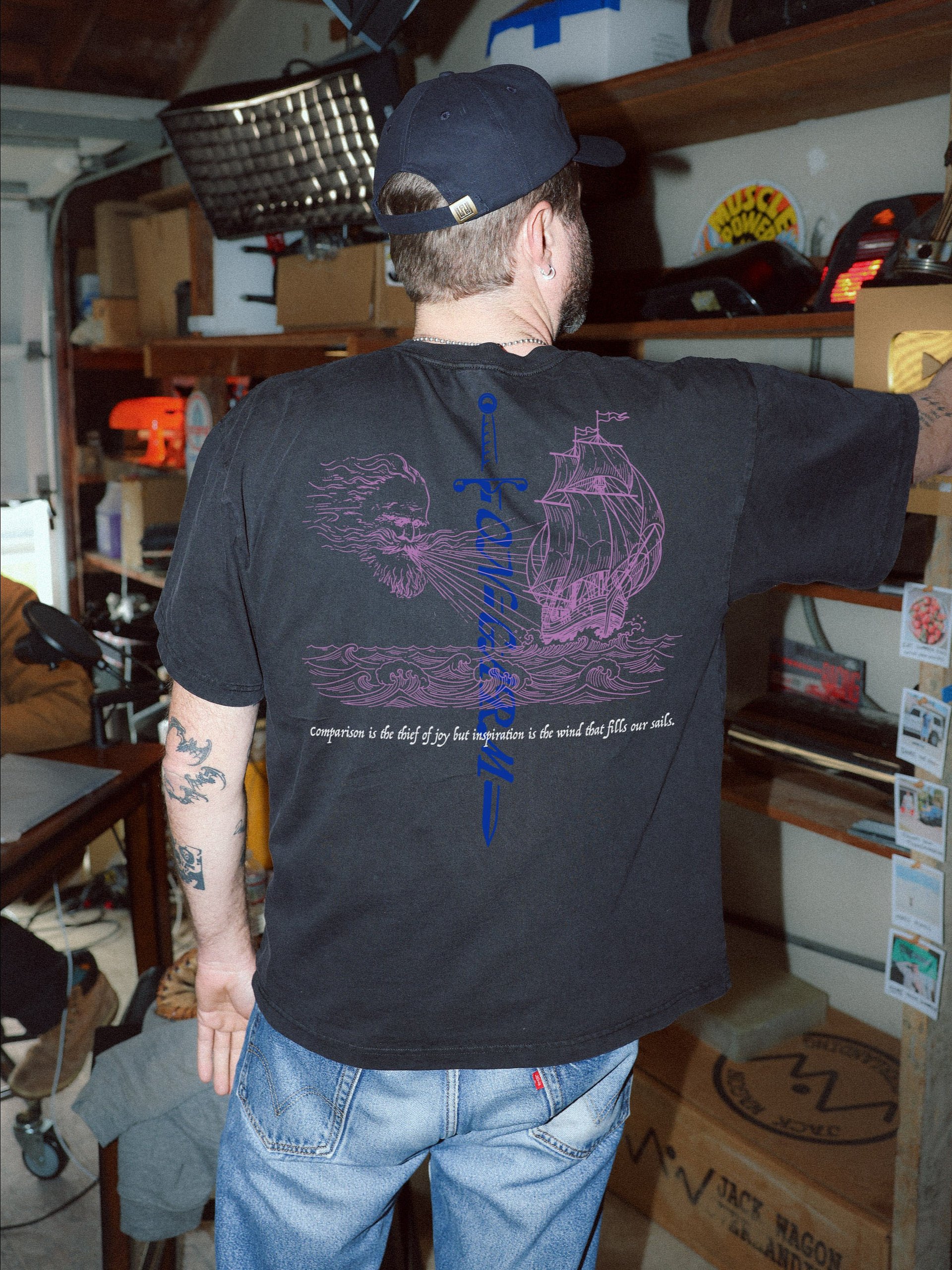 OG010 - Inspiration is the Wind Tee - Washed Black product image (4)