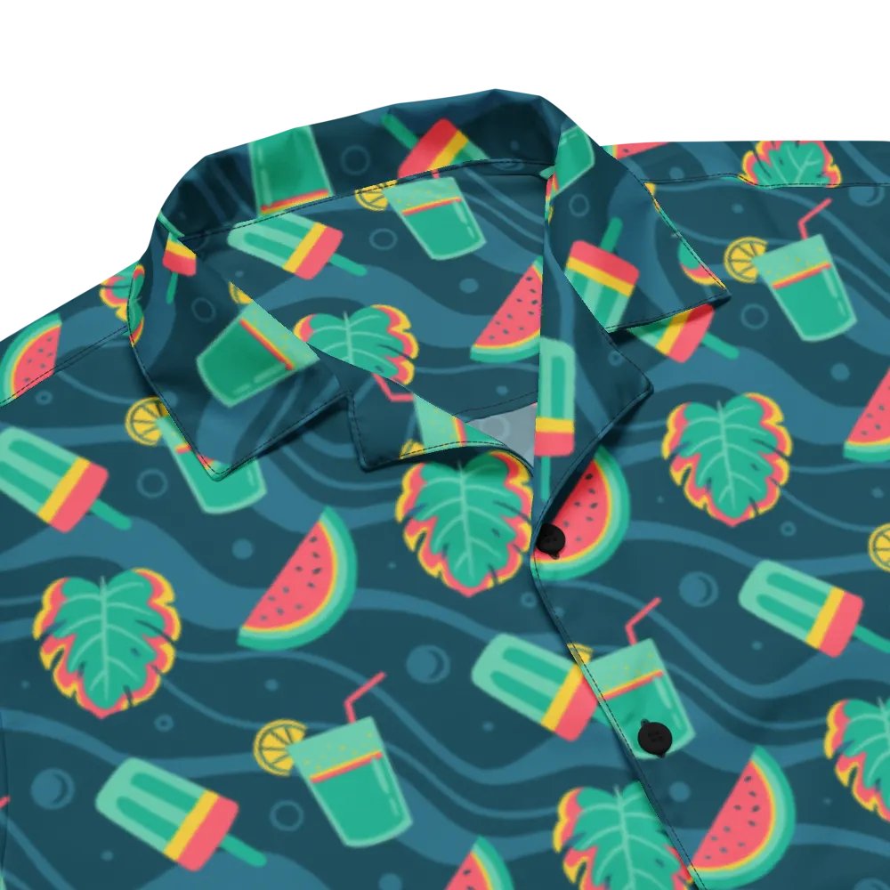 Summer Watermelon Cocktail Hawaiian Shirt product image (5)