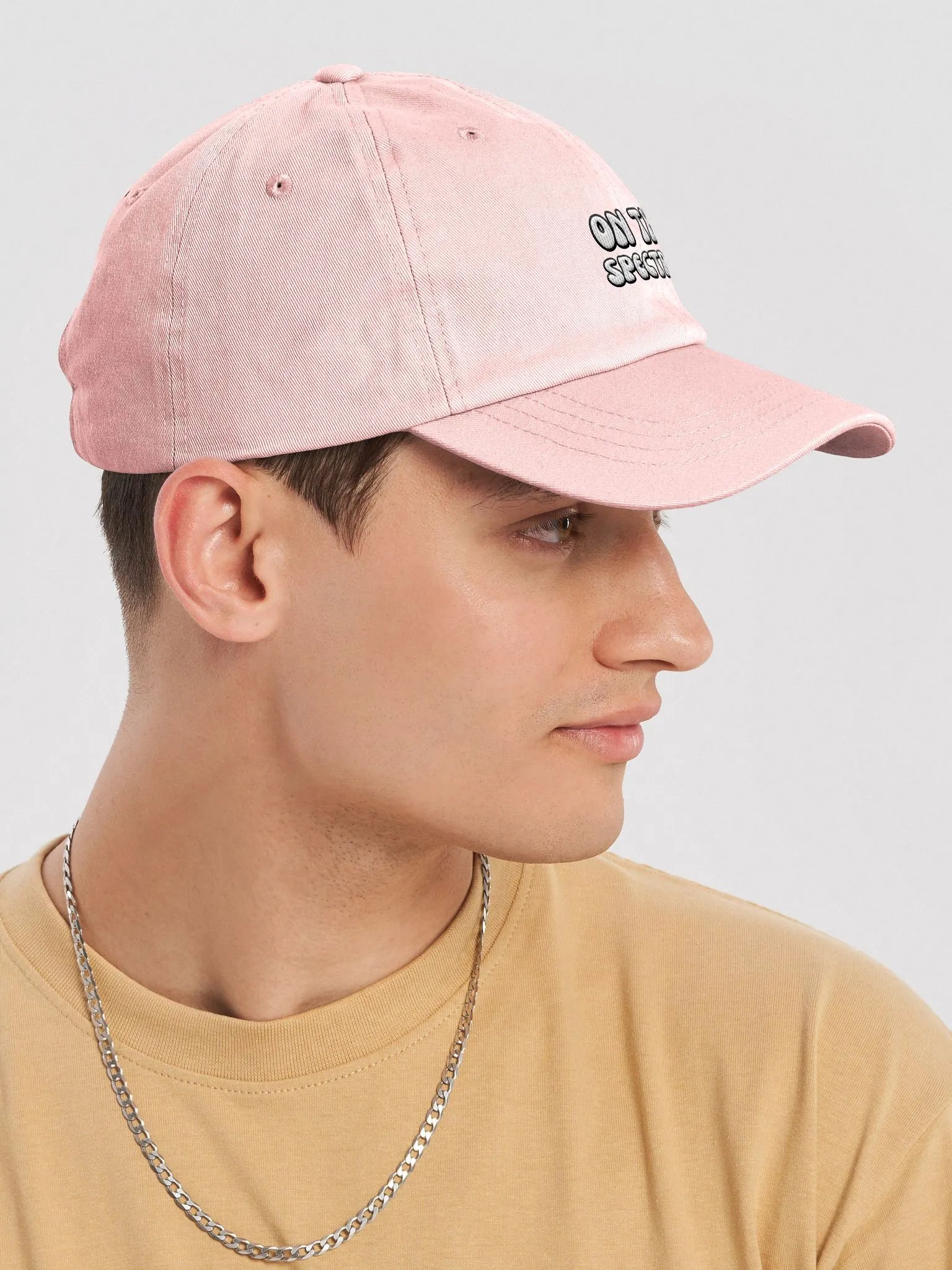 ON THE SPECTRUM groovy lined design embroidered pastel dad hat product image (22)