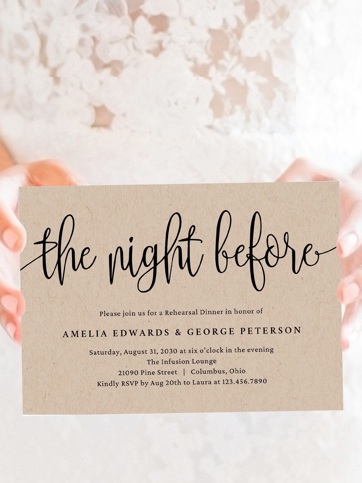 The Night Before Rehearsal Dinner Invitation Canva Template LCC product image (2)