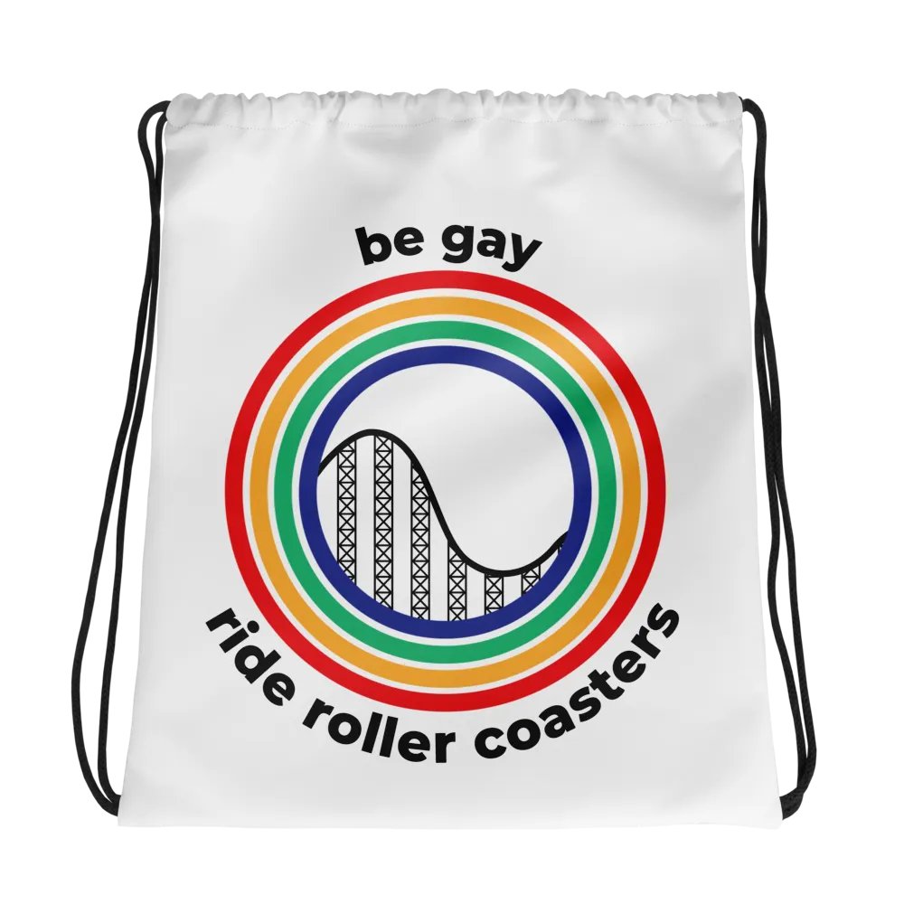 Drawstring Bag - Be Gay Ride Roller Coasters product image (1)